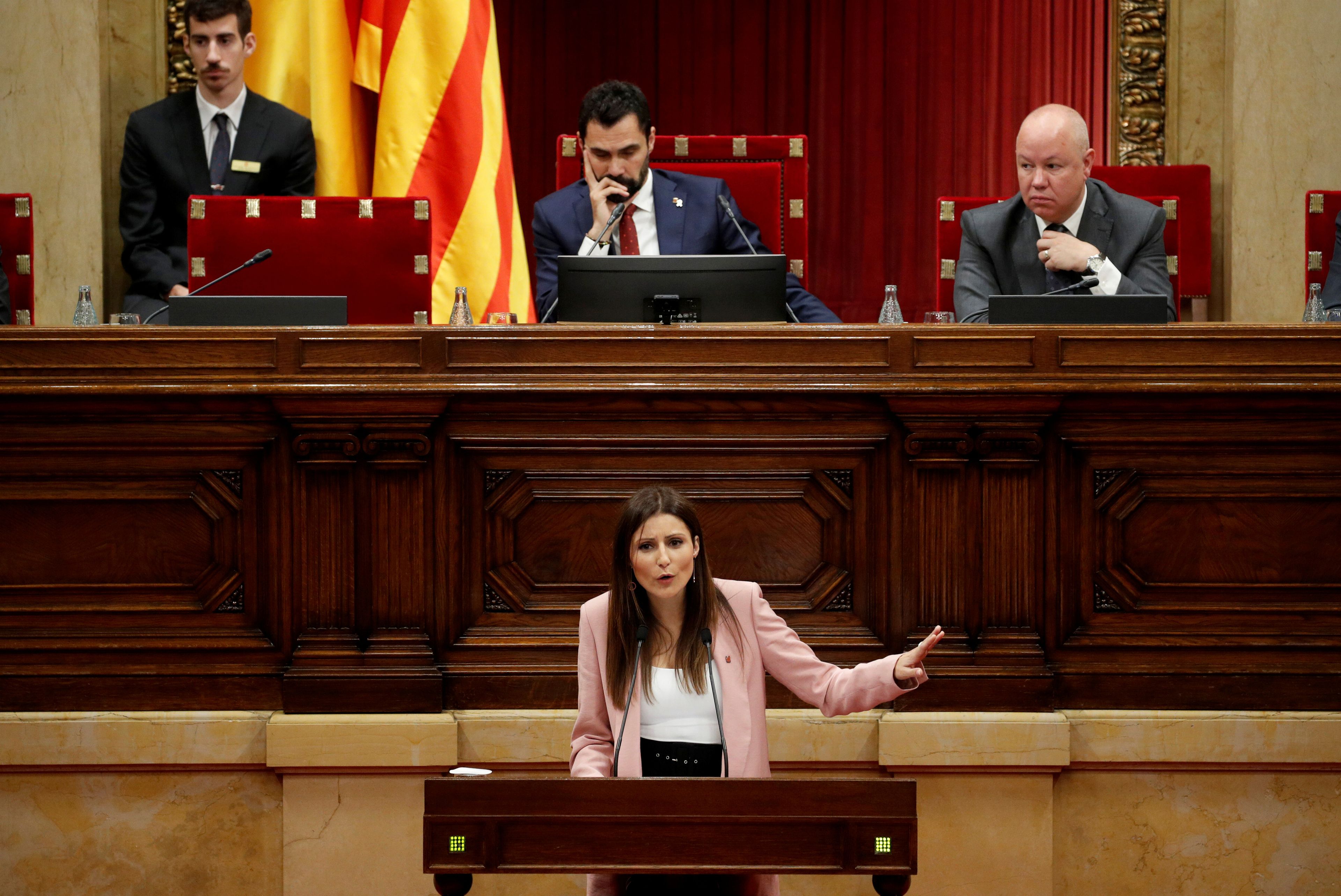 Lorena Roldán, líder de Cs en Cataluña, defiende su moción de censura contra Quim Torra.