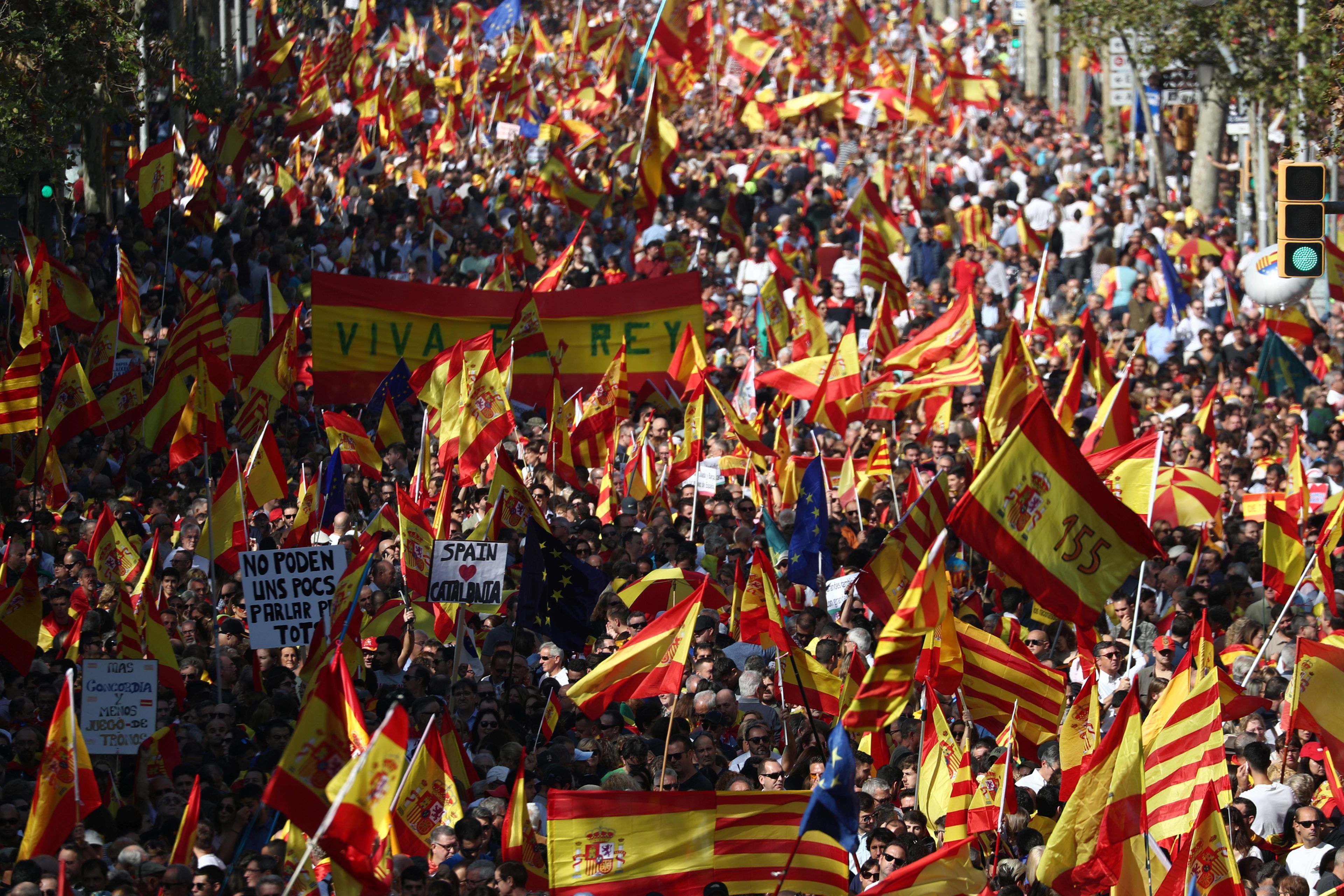 Manifestación de los constitucionalistas en Barcelona