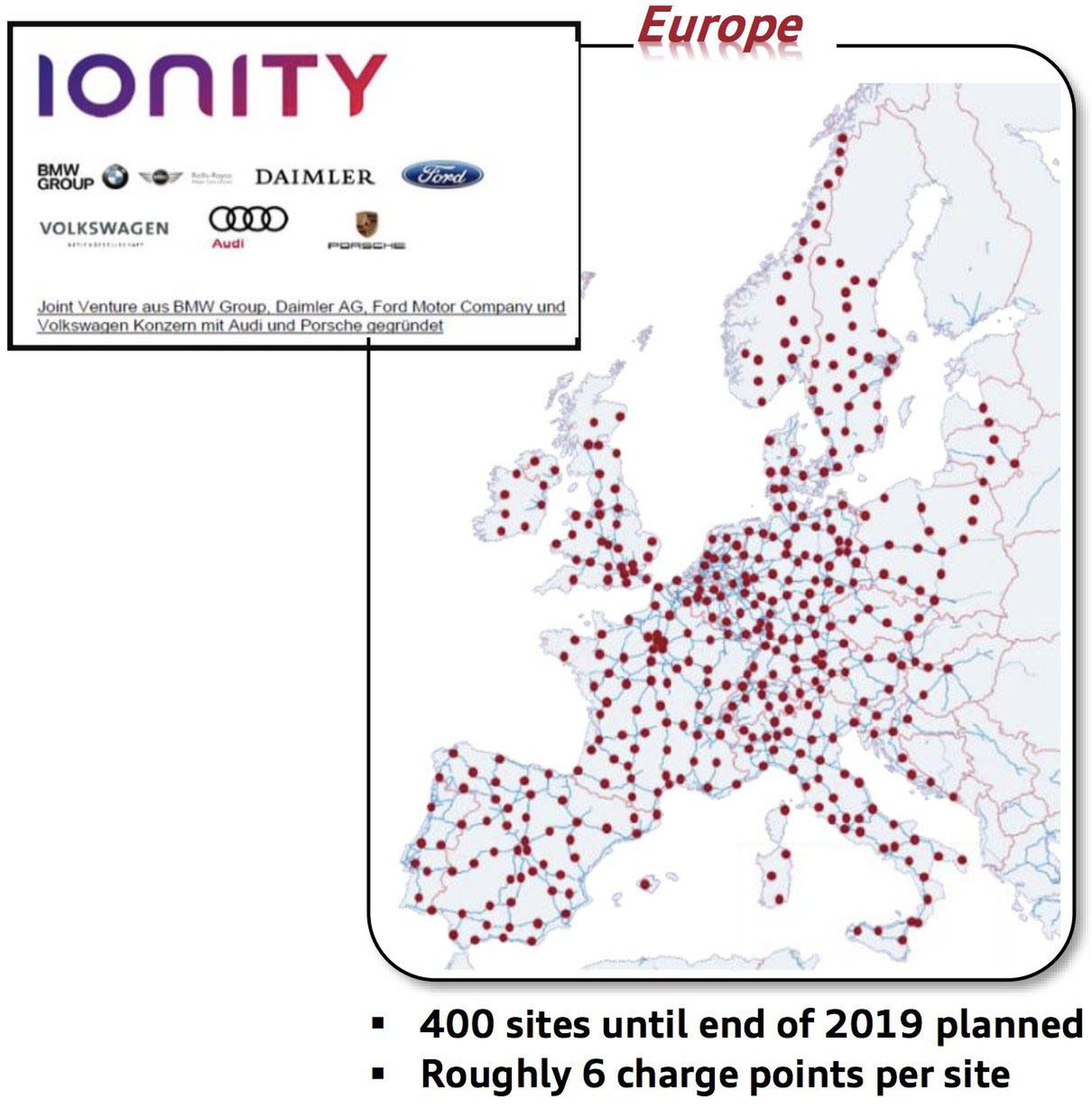 Mapa puntos recarga Ionity