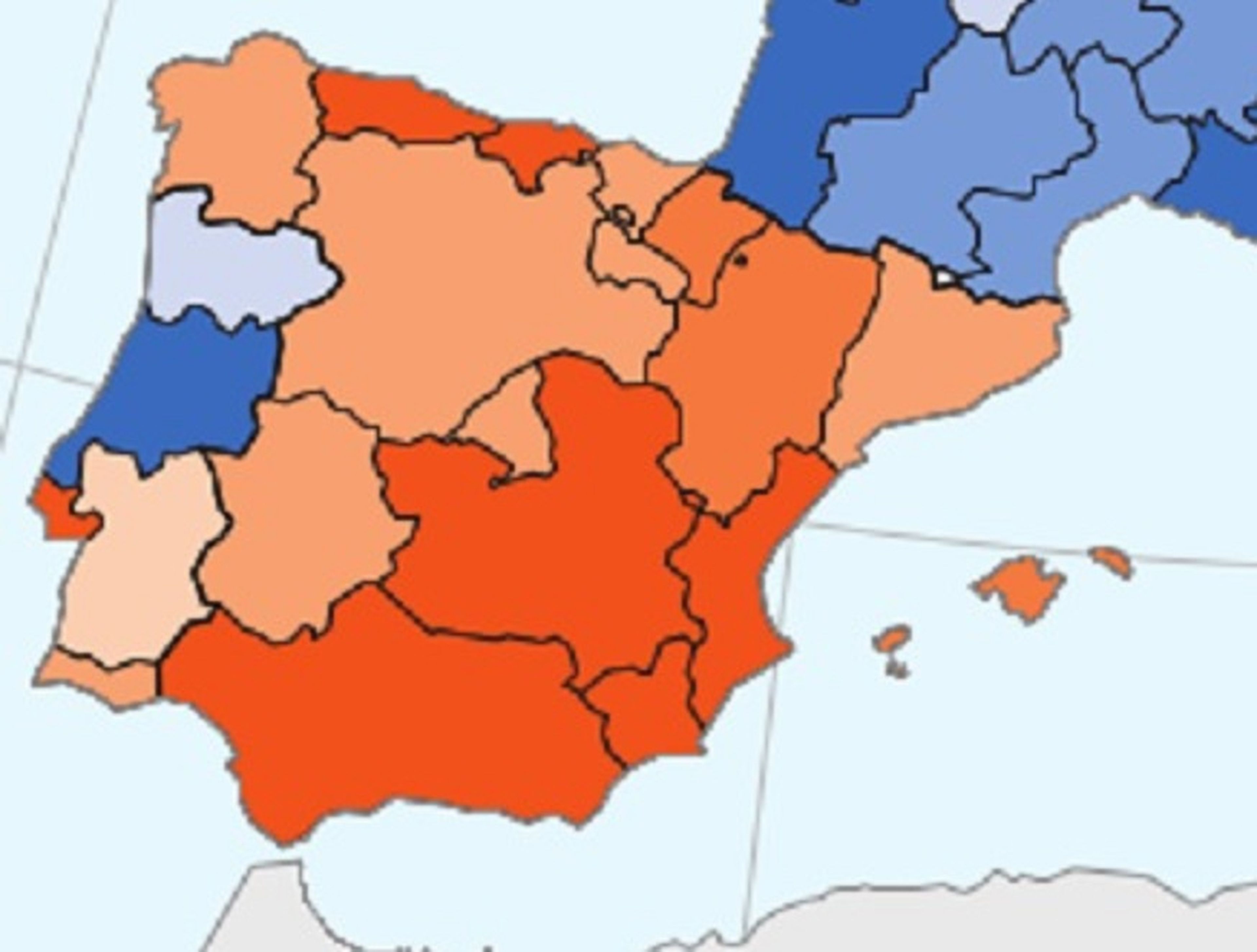 Mapa de la recuperación española tras la crisis de 2008