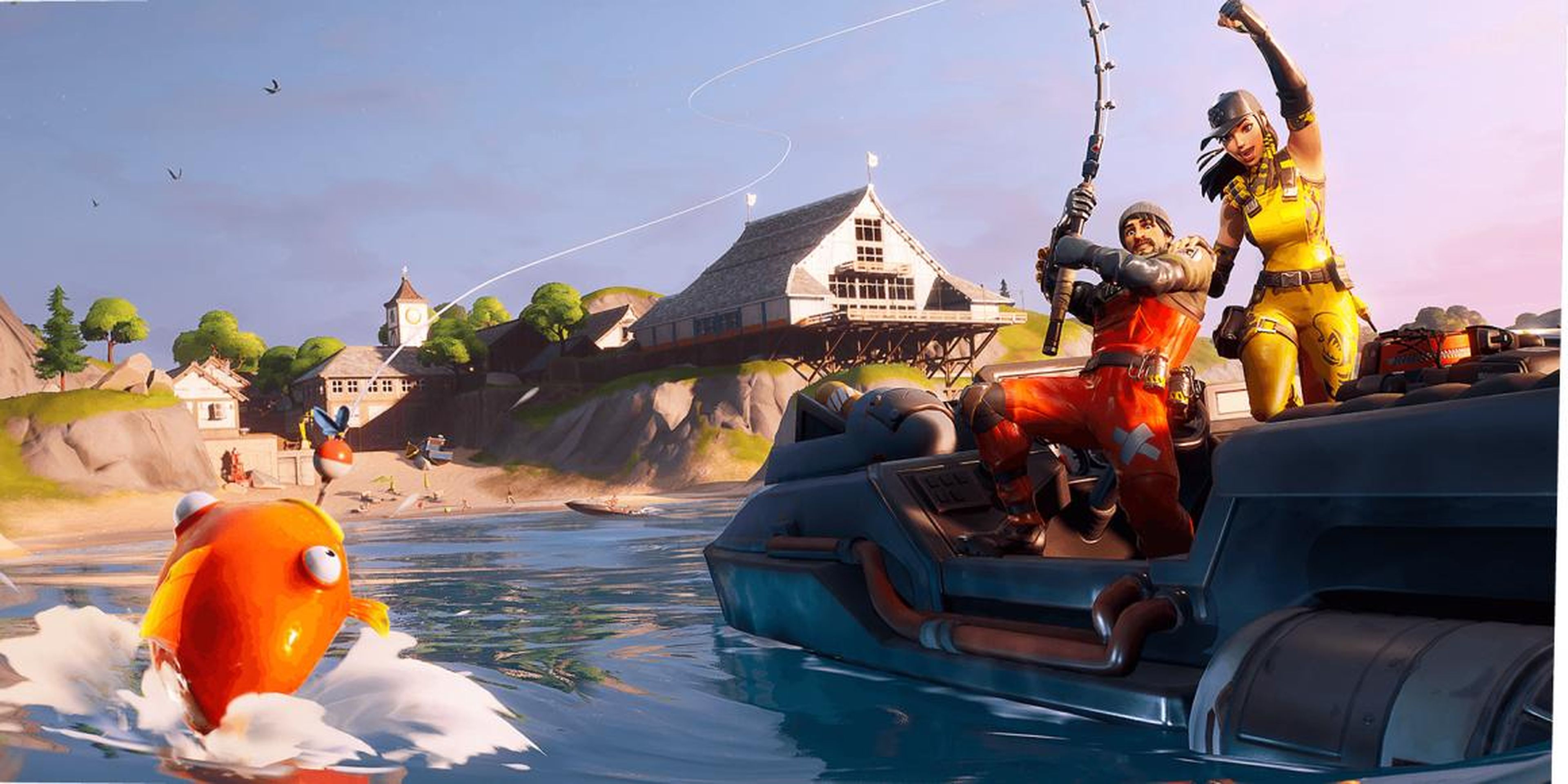 Los barcos a motor son un vehículo nuevo en "Fortnite: Capítulo 2" y también puedes nadar y pescar objetos.