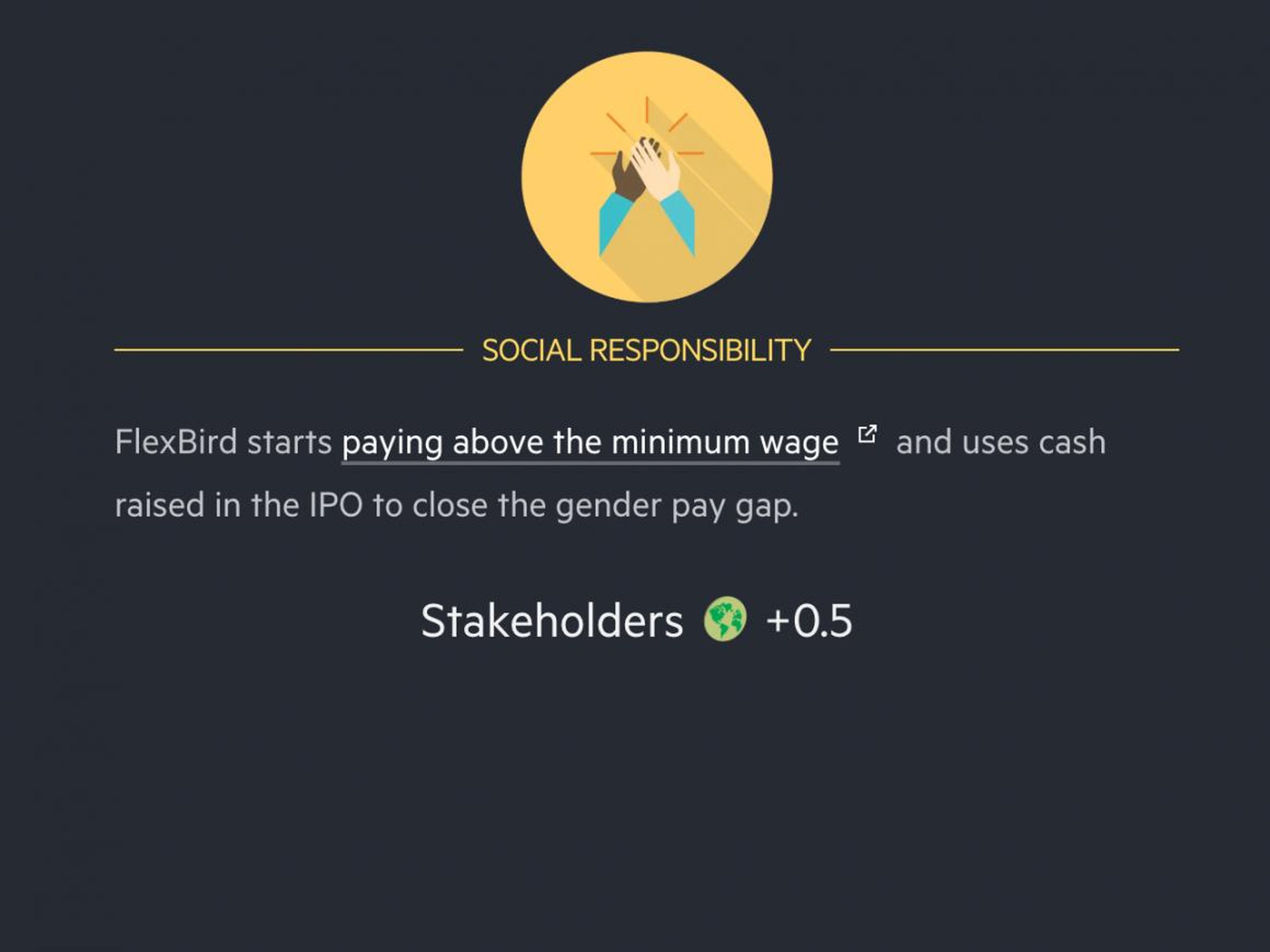 Social responsibility is off to a good start.