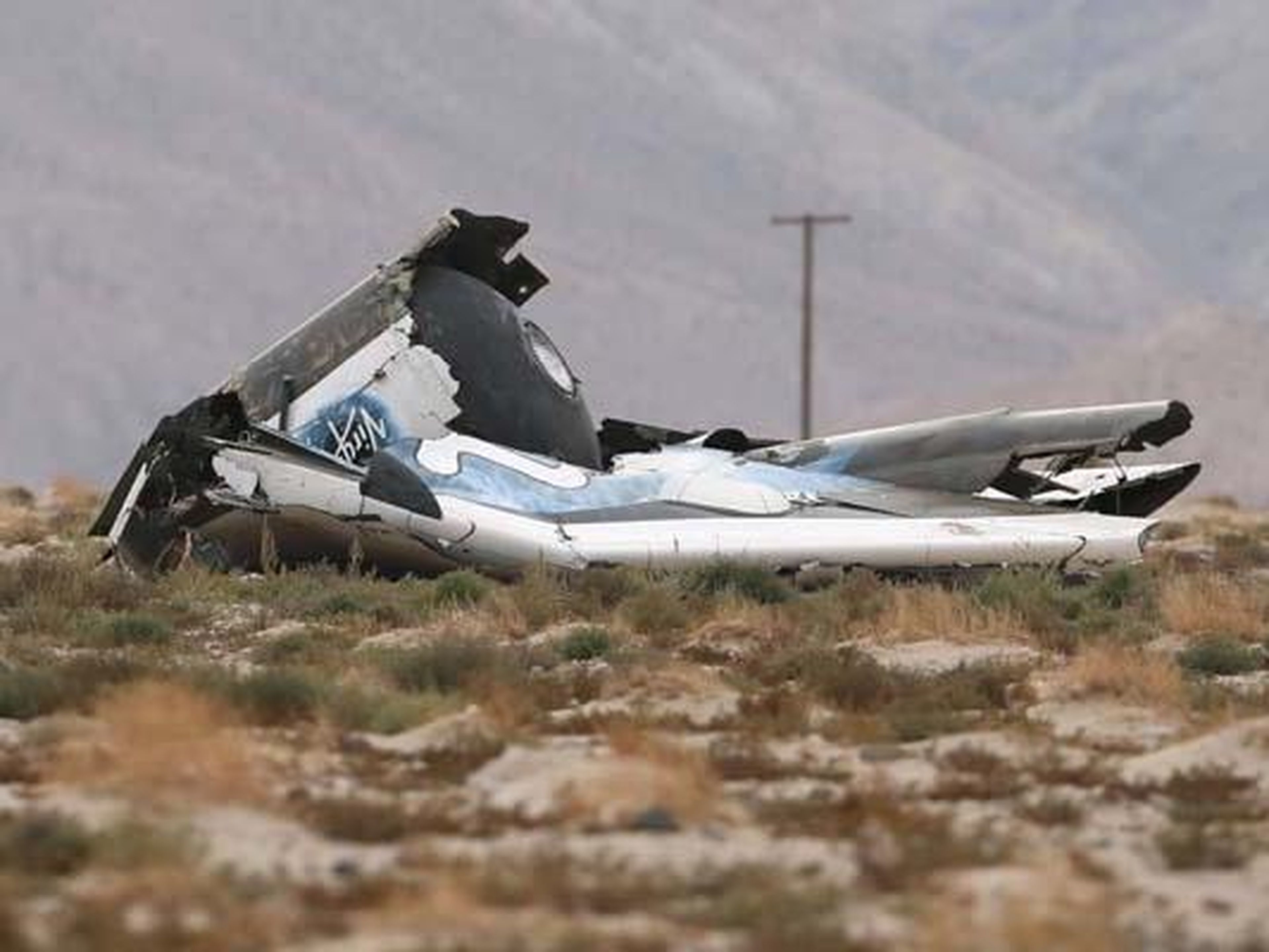 Virgin Galactic SpaceShipTwo flight test crash in 2014.