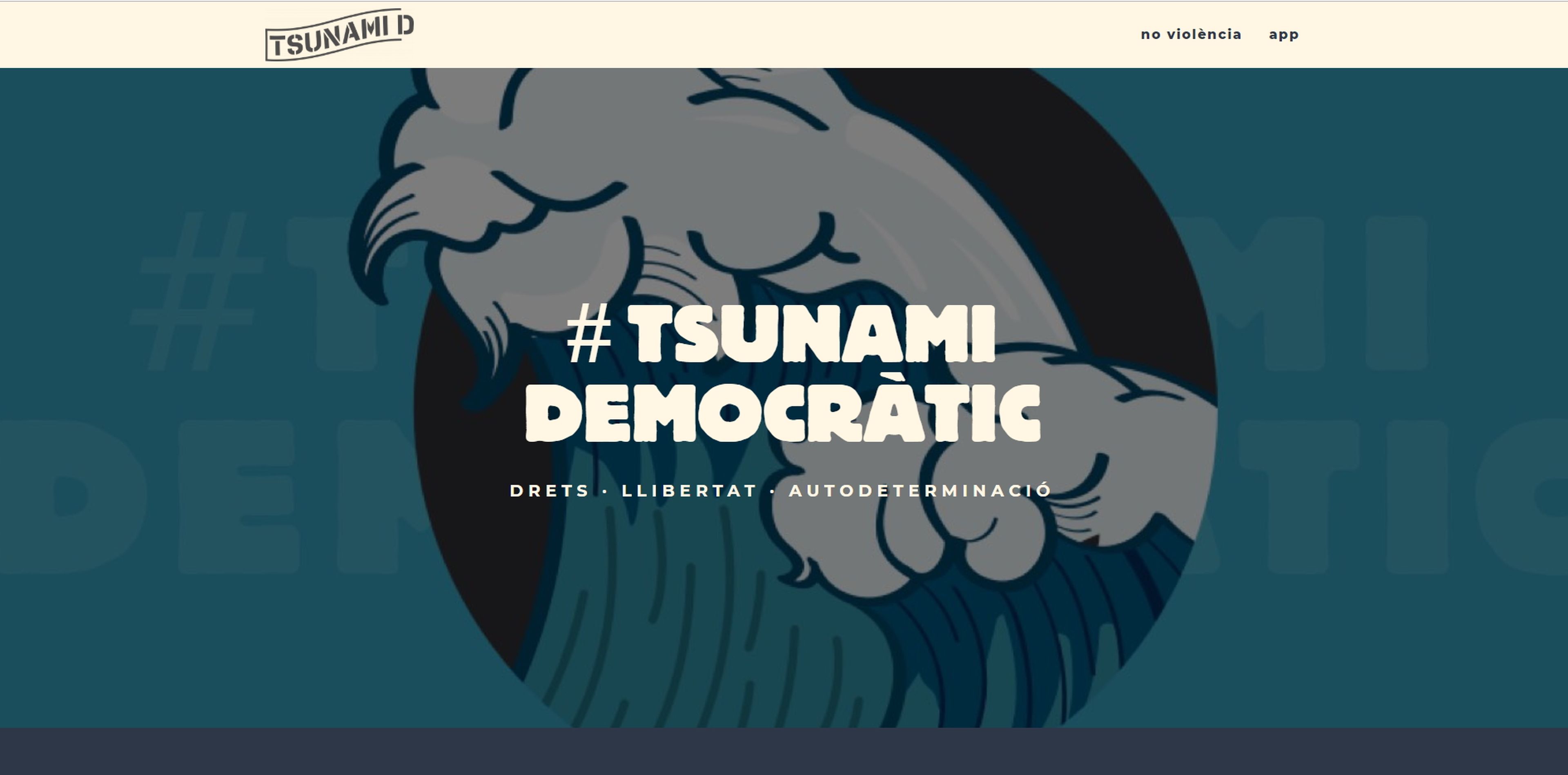 La imagen de la web de Tsunami Democràtic.