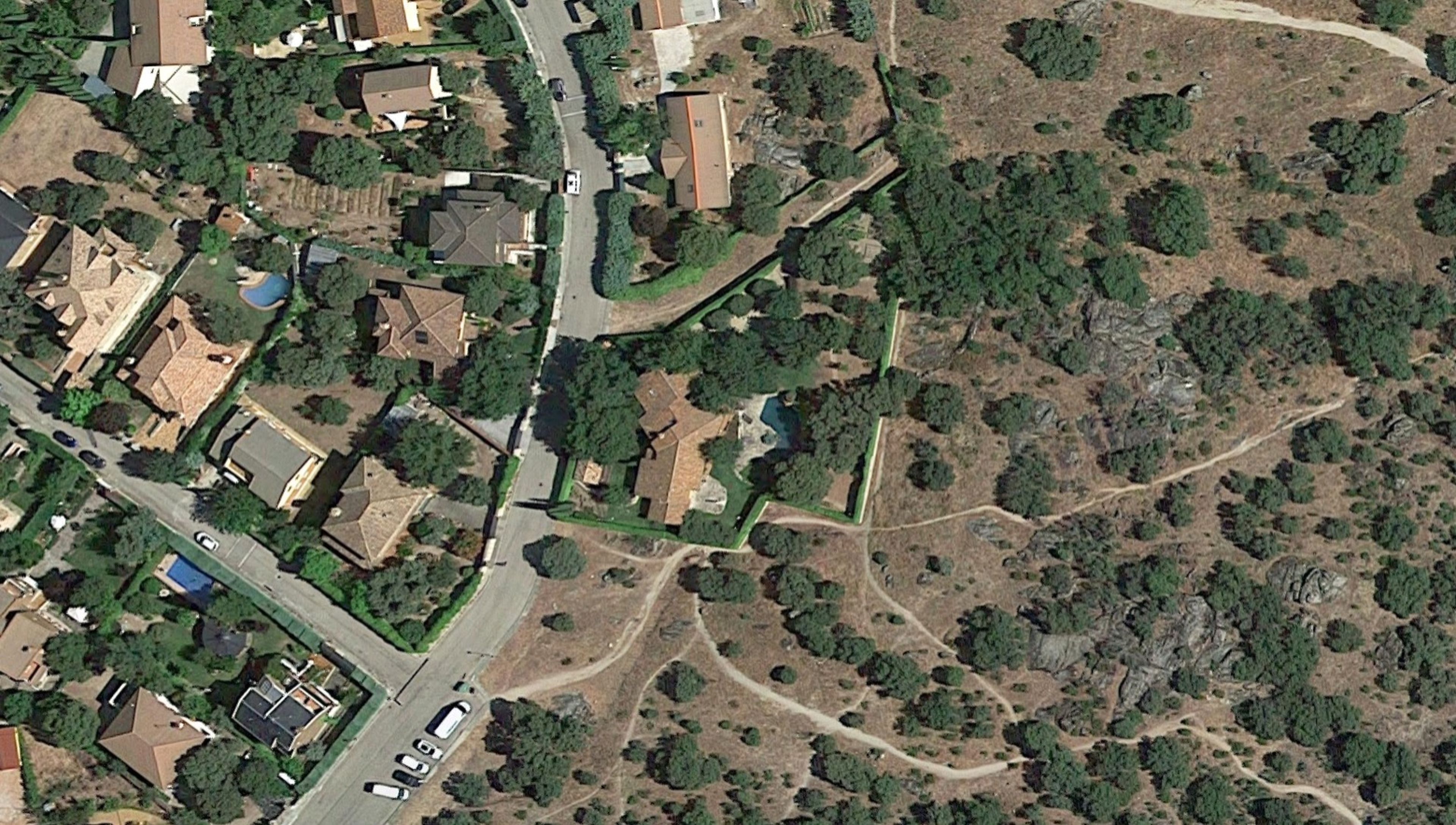 Vista aérea de la casa de Pablo Iglesias.