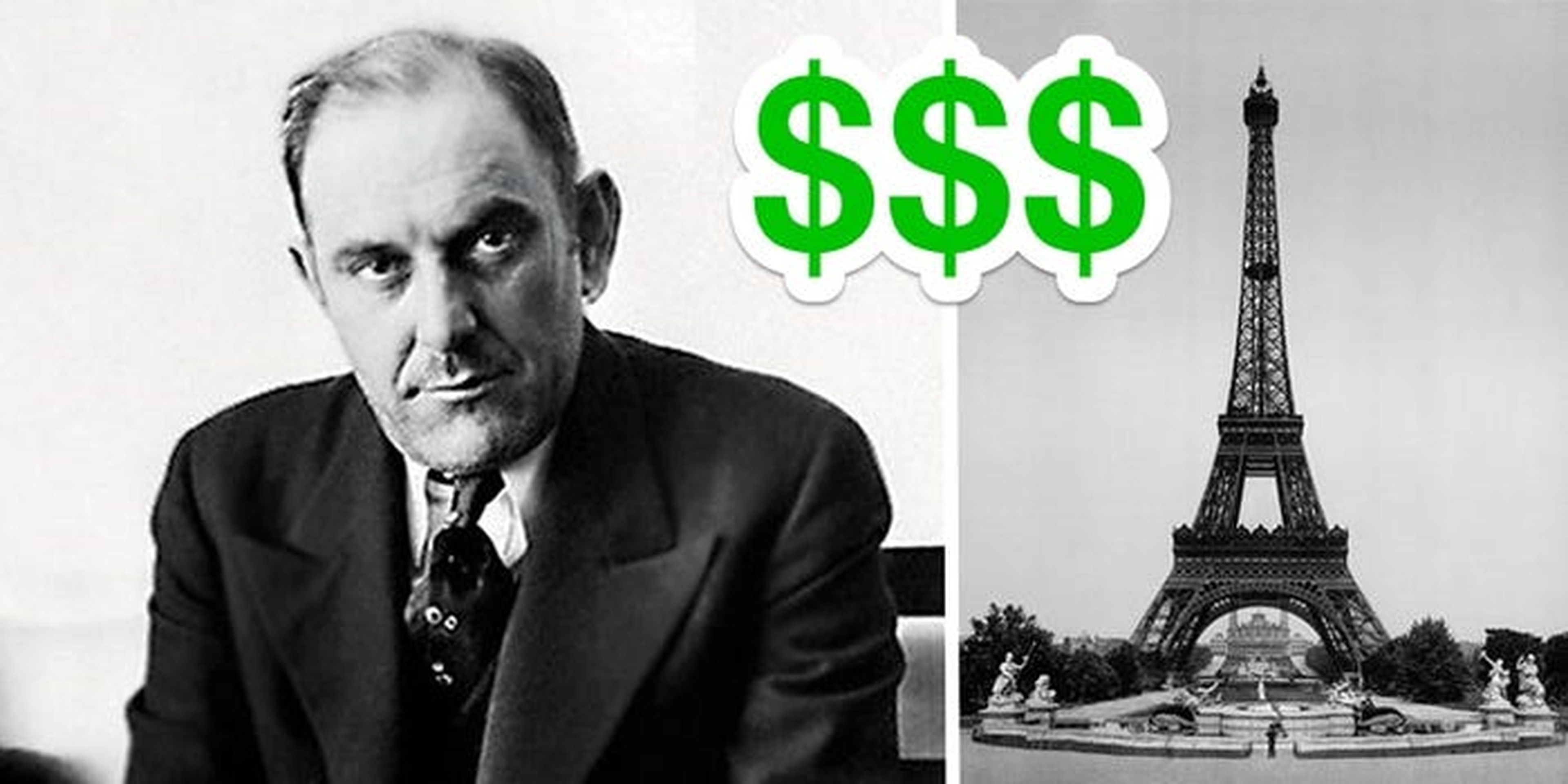Victor Lustig convenció a seis comerciantes de chatarra para que pujaran por la Torre Eiffel.