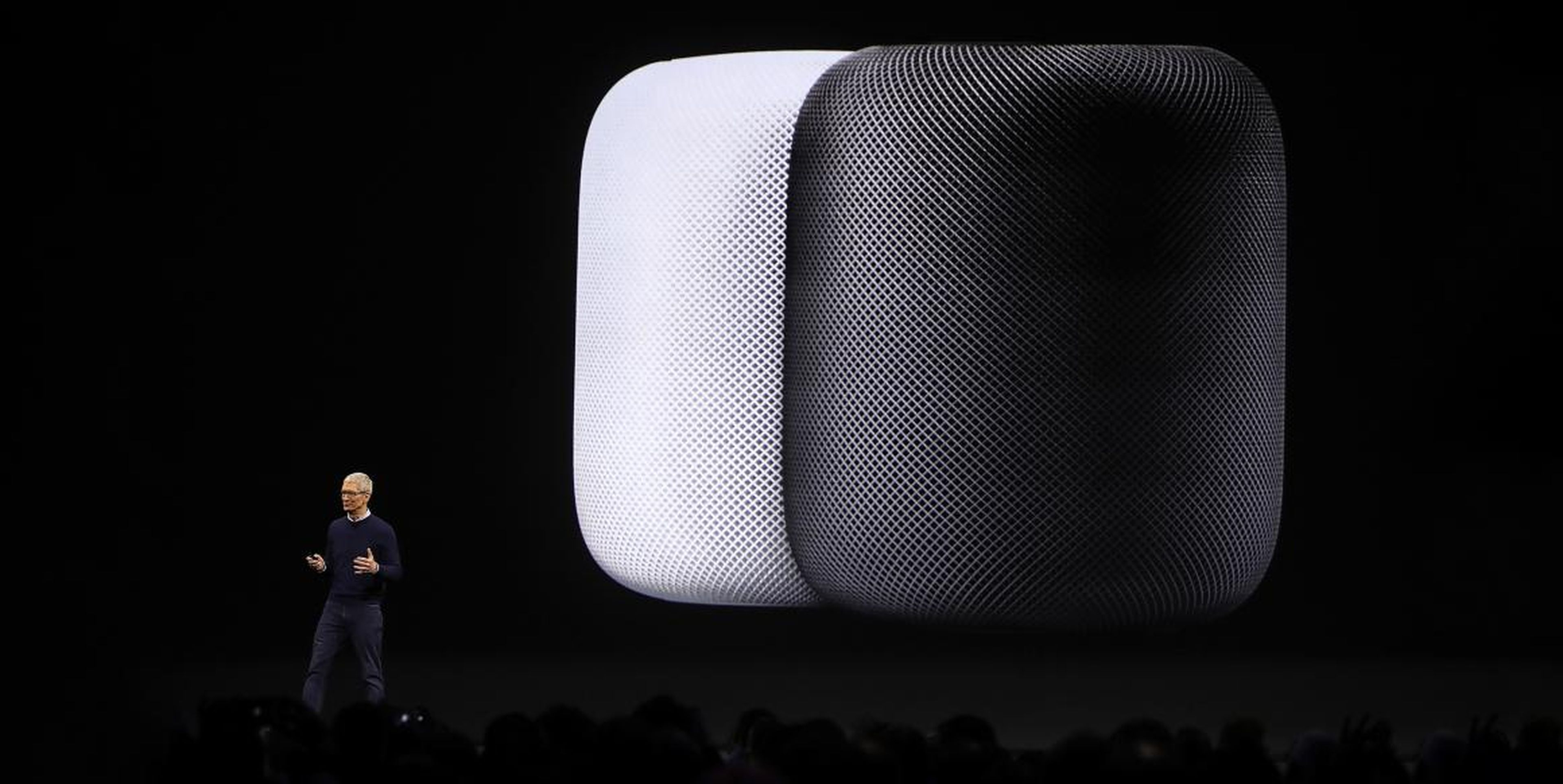 Apple CEO Tim Cook at the HomePod's unveiling during the company's annual WWDC conference.