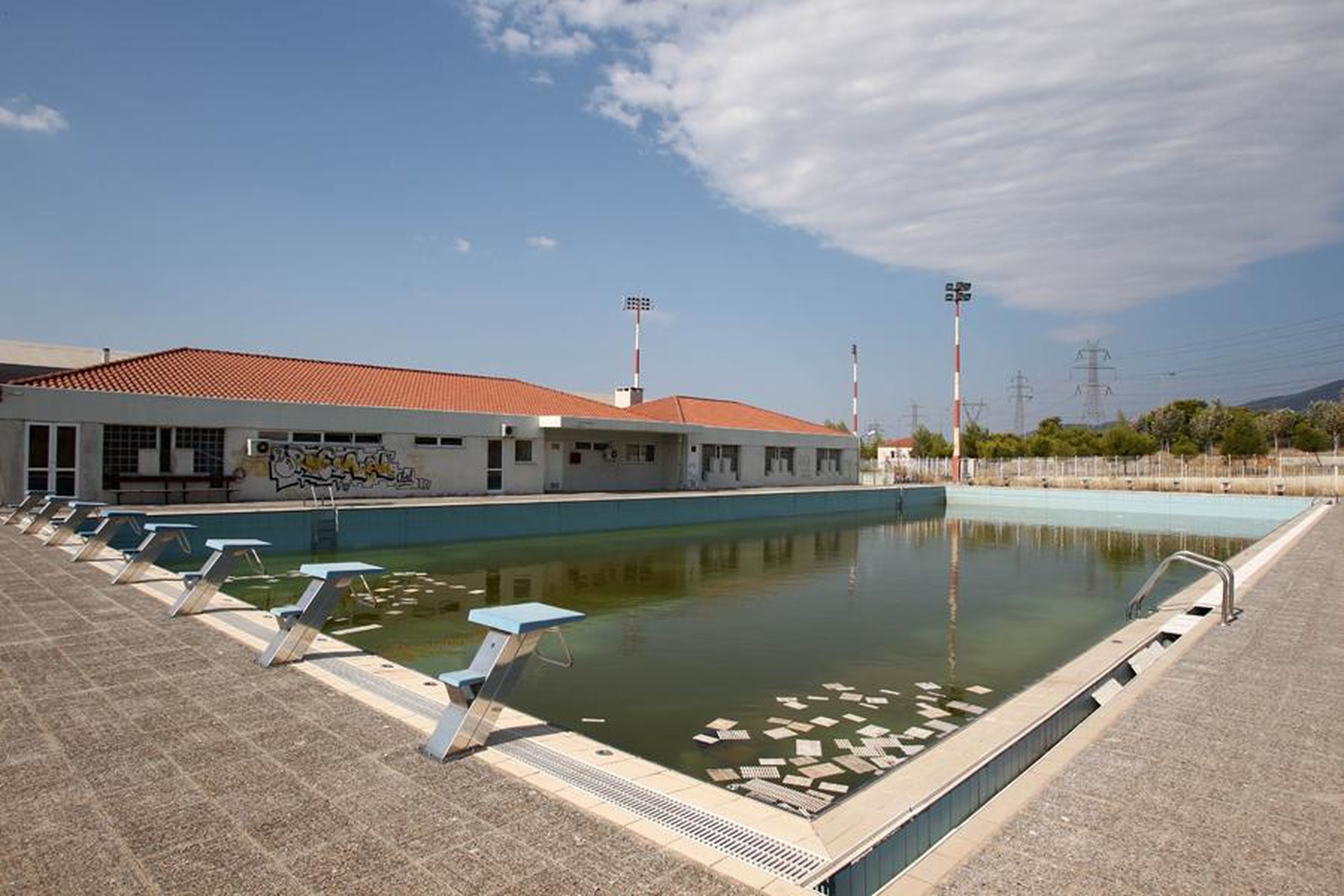 A deserted training pool in Athens' Olympic Village.