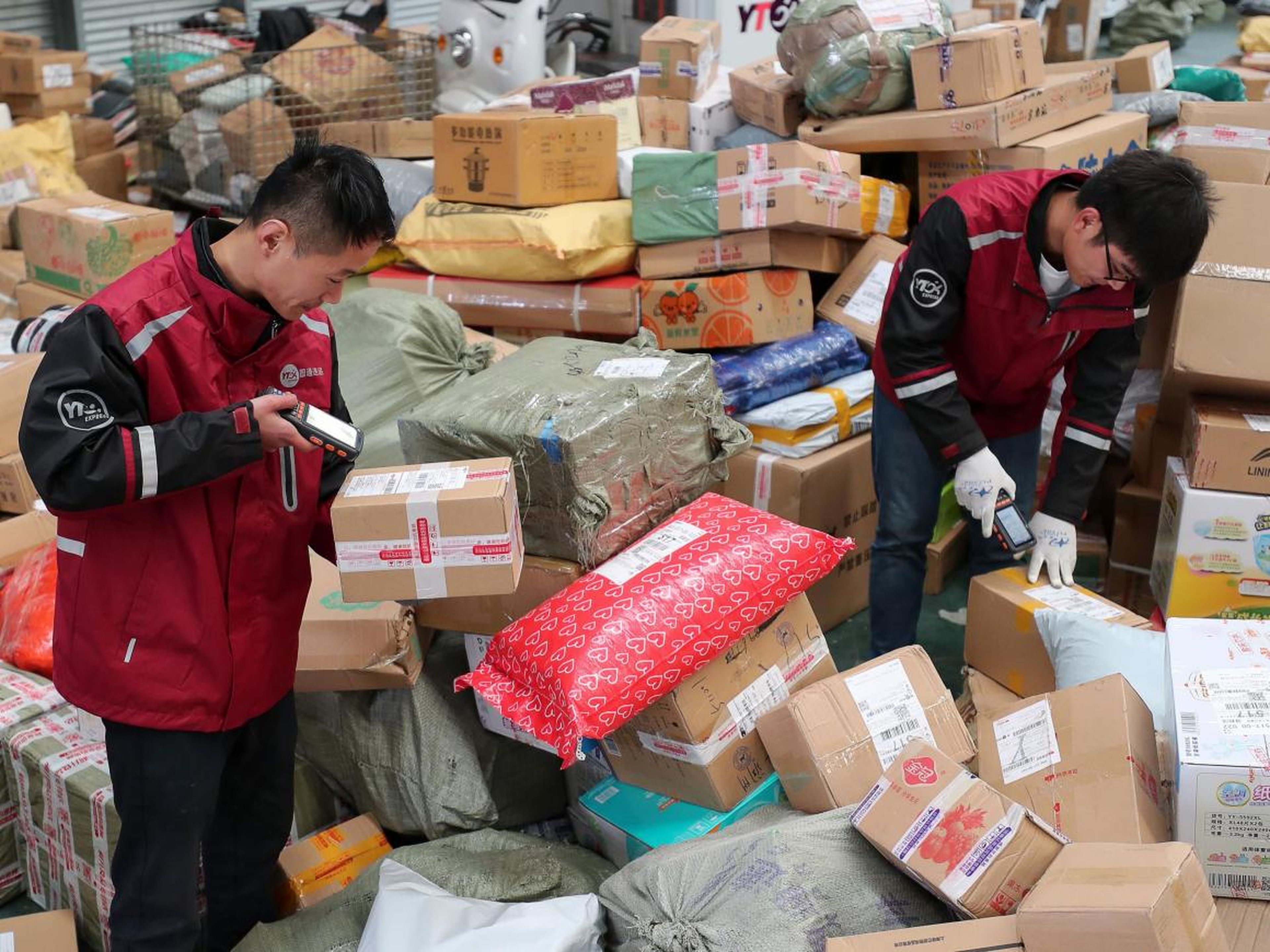 Billions of dollars in sales may create a logistics situation for shipping companies throughout China as workers struggle to keep up with the influx of packages.