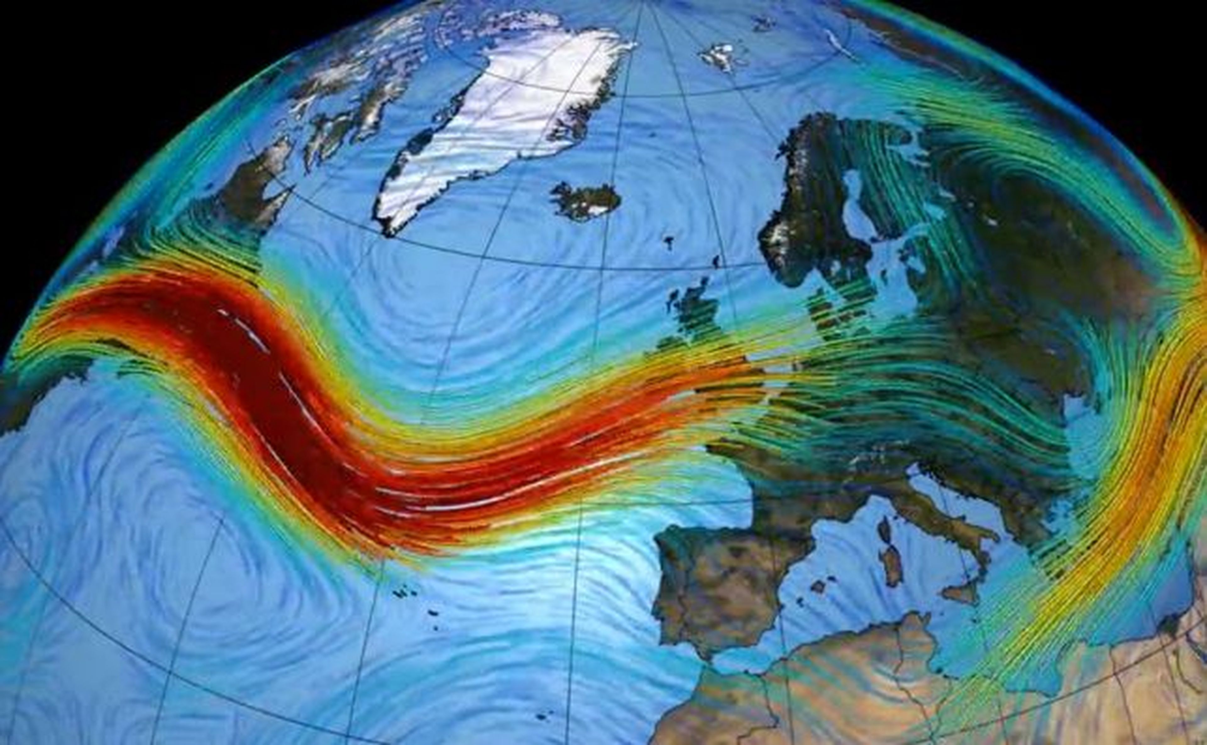 La corriente del Hemisferio Norte se encuentra en los 60º de latitud