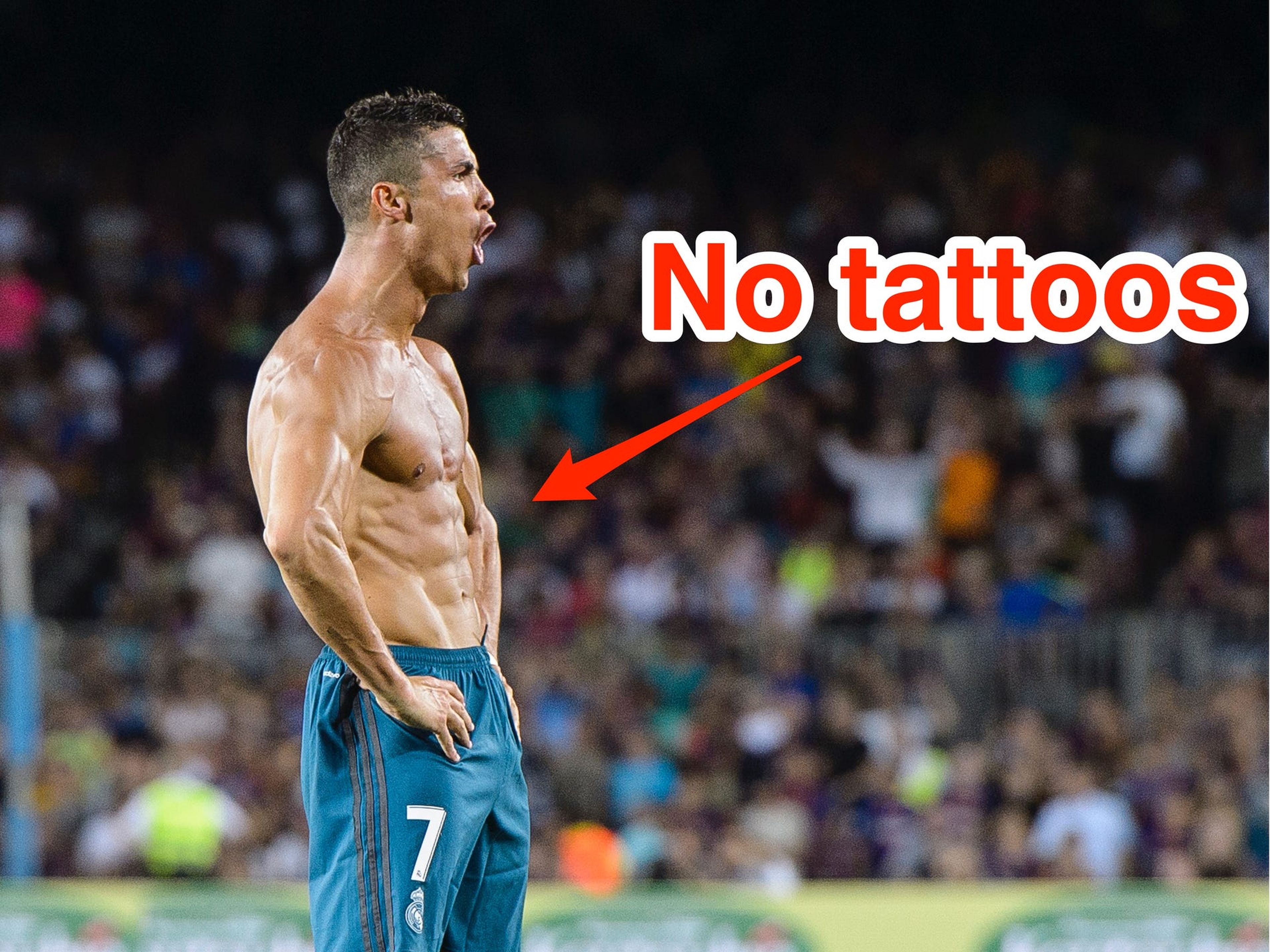 Cristiano Ronaldo no tiene tatuajes