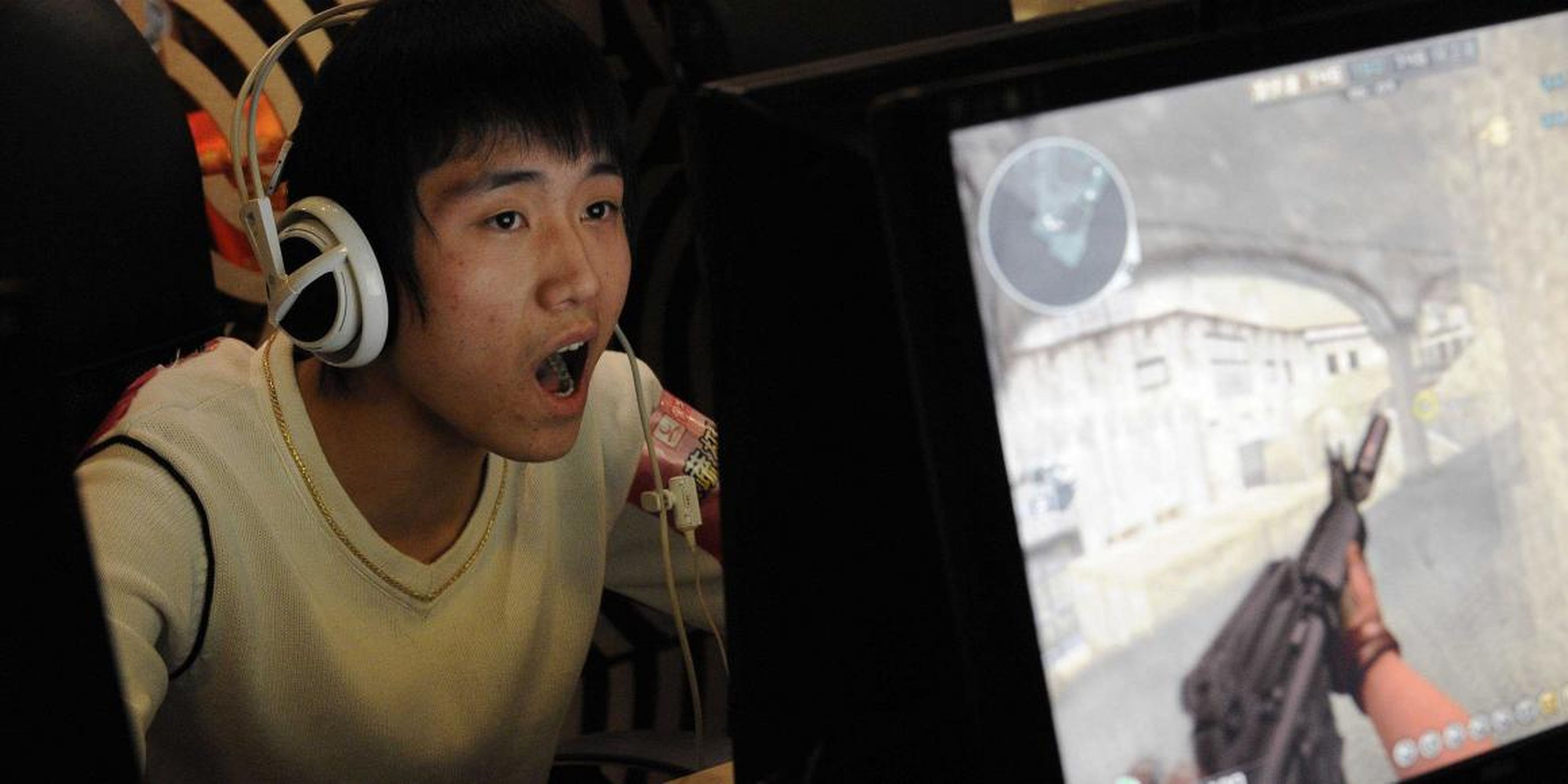 A gamer playing online games at an internet cafe in Taiyuan, in China's Shanxi province, in 2010.