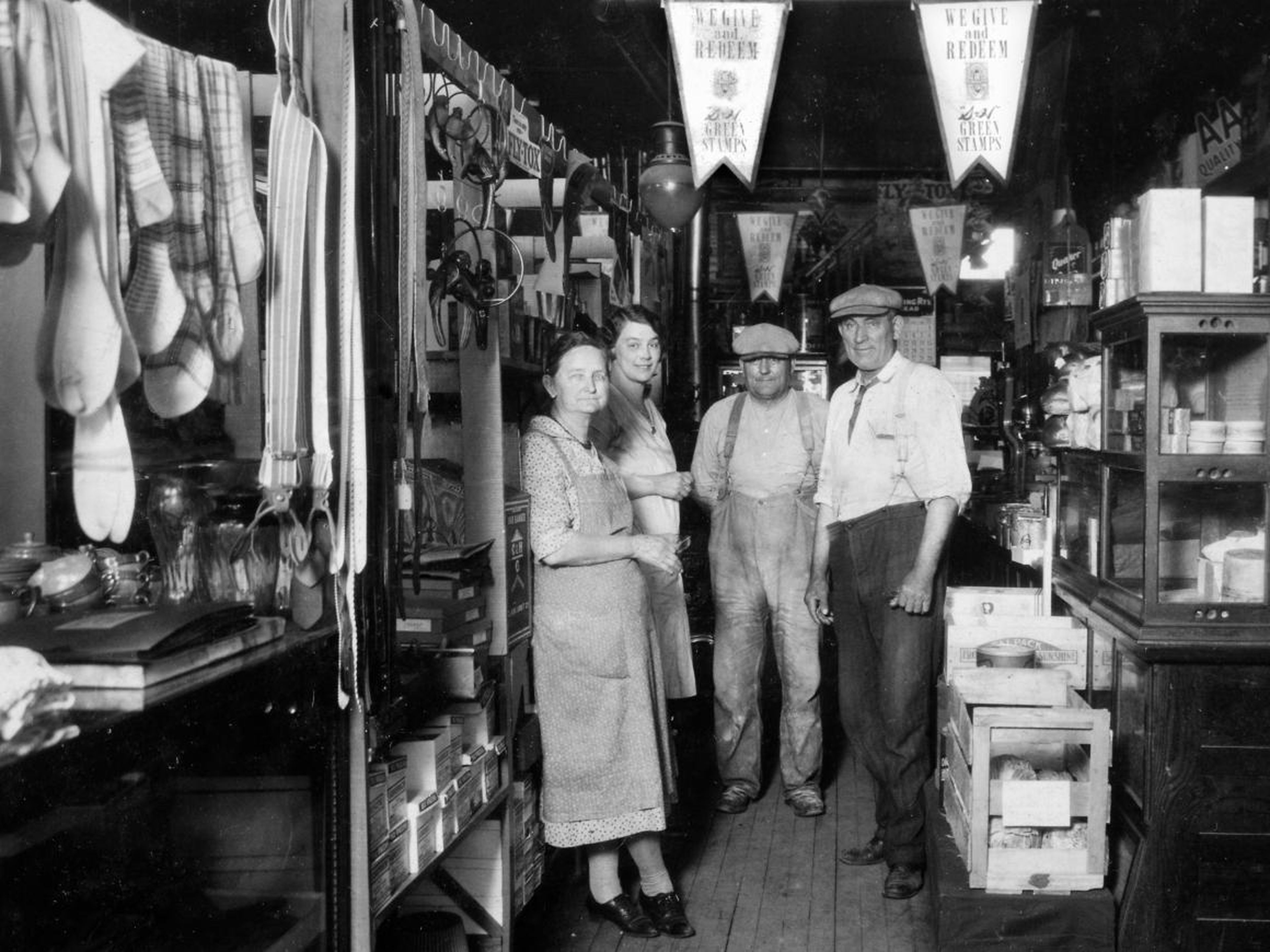 People in a general store.