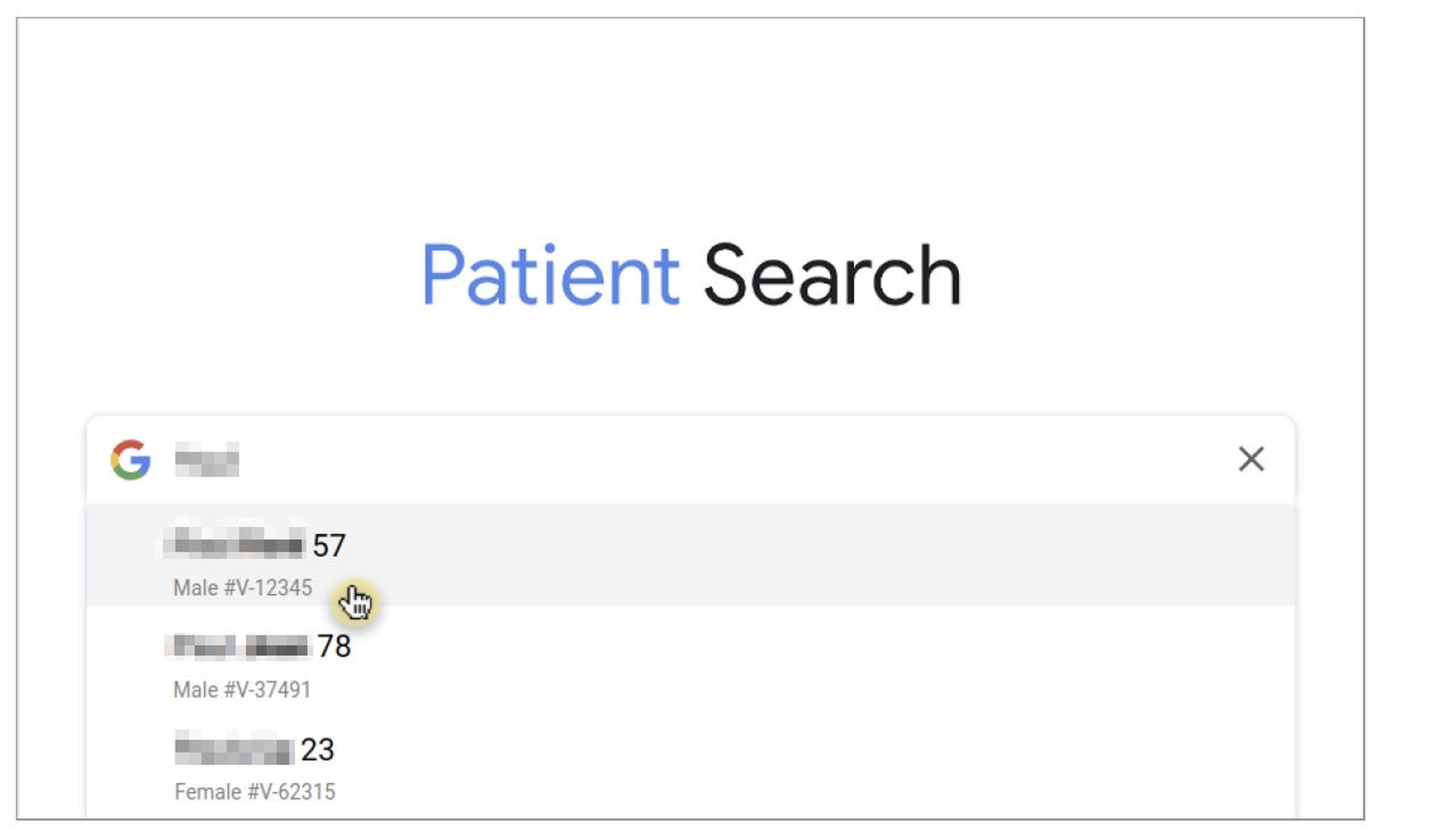 Google Patient Search