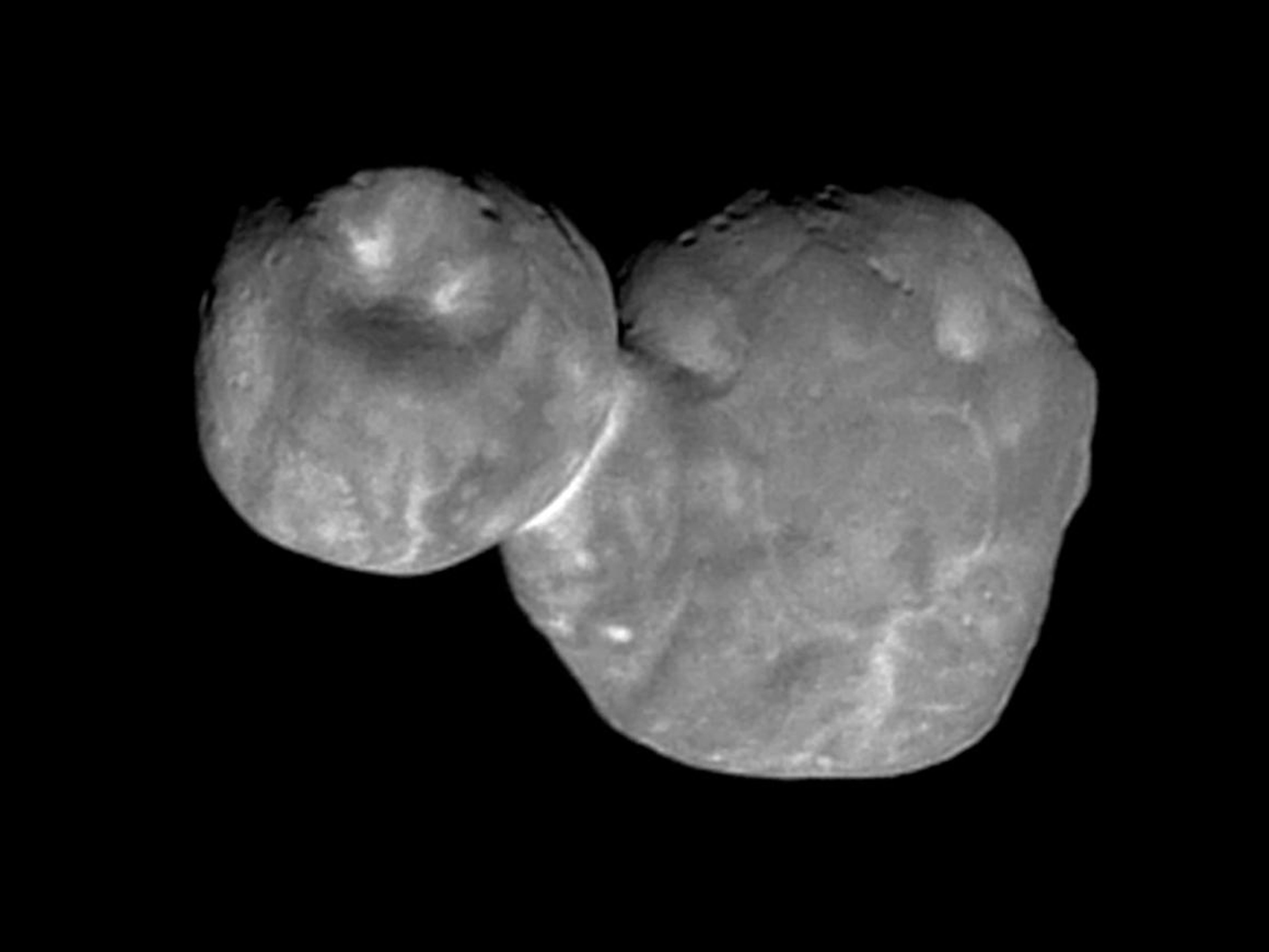 New Horizons took this detailed image of space object MU69 (or "Arrokoth") at 12:26 a.m. EST on January 1, 2019.