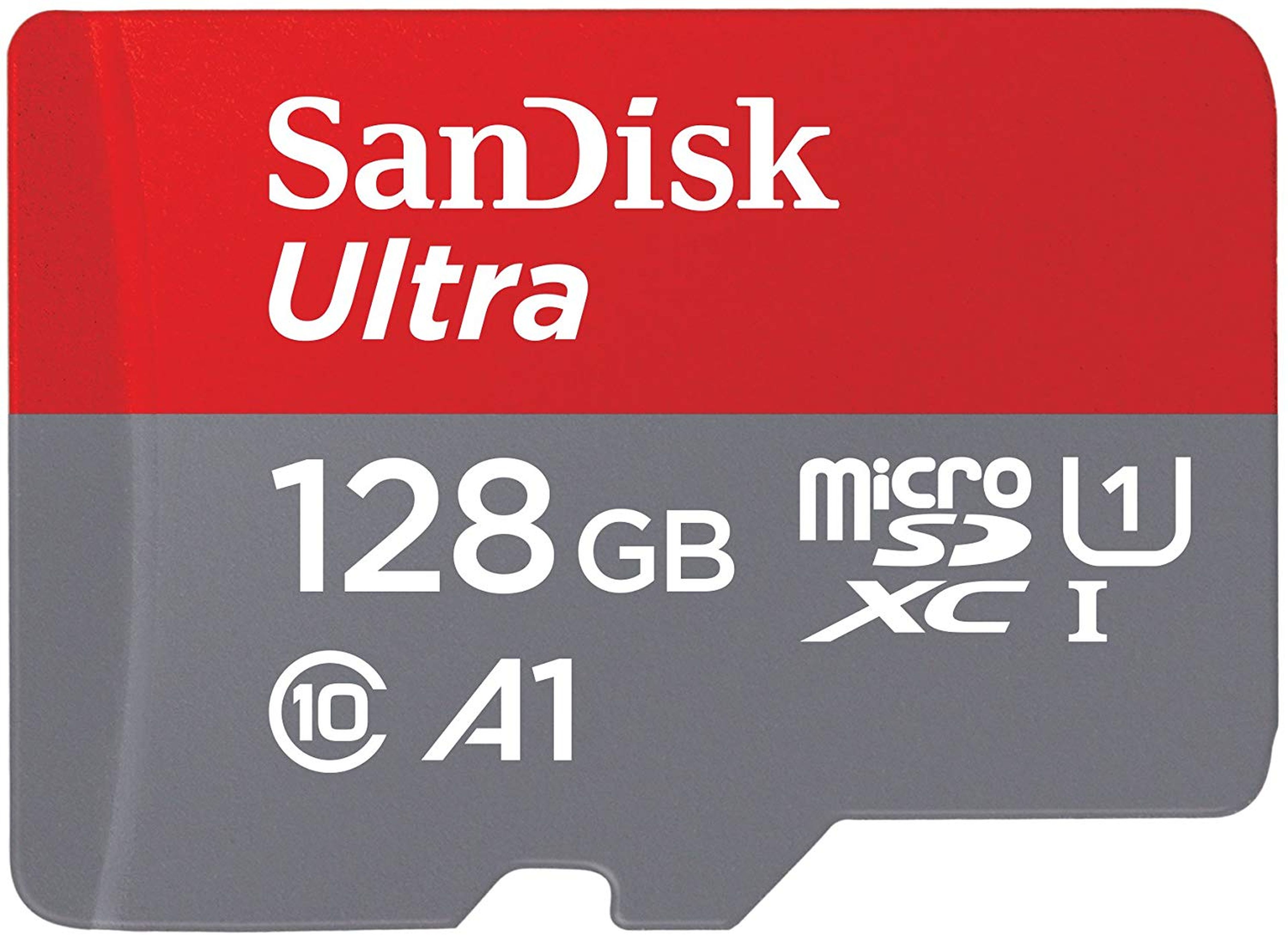 Tarjeta de memoria SanDisk de 128 GB.