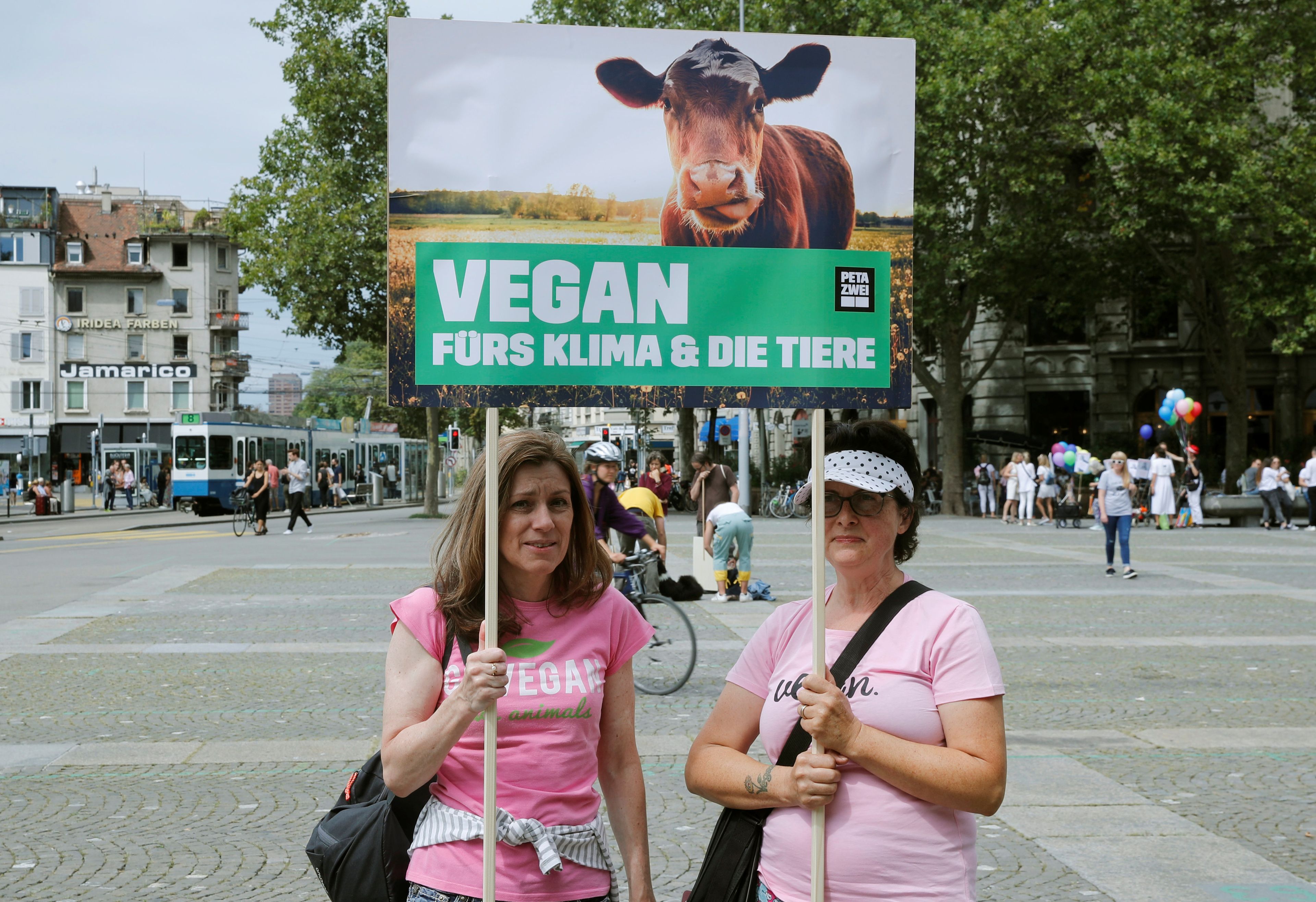 vegano, manifestantes a favor dieta vegana