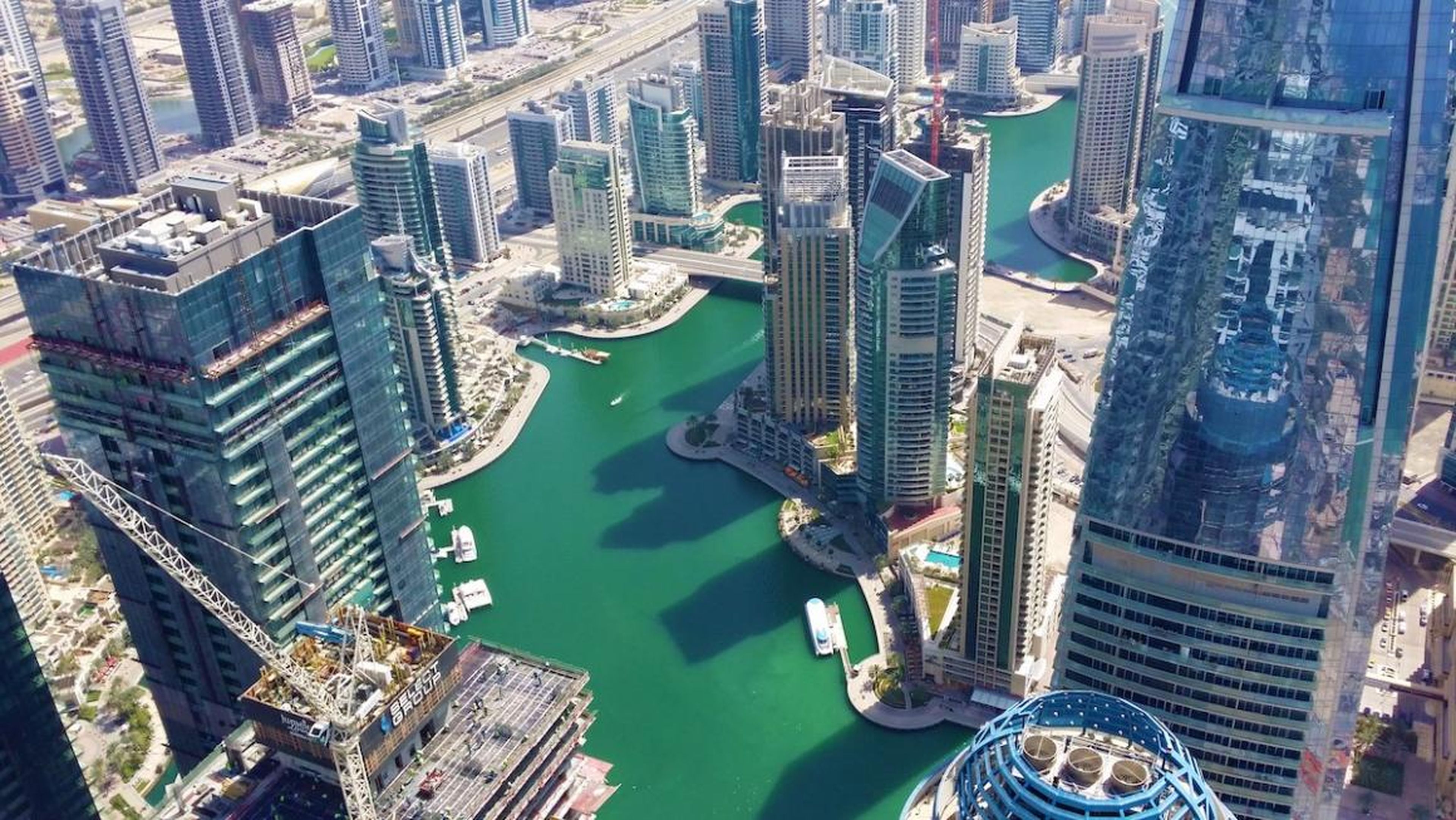 Una parte de la Marina de Dubai vista desde el piso 88 de la Princess Tower