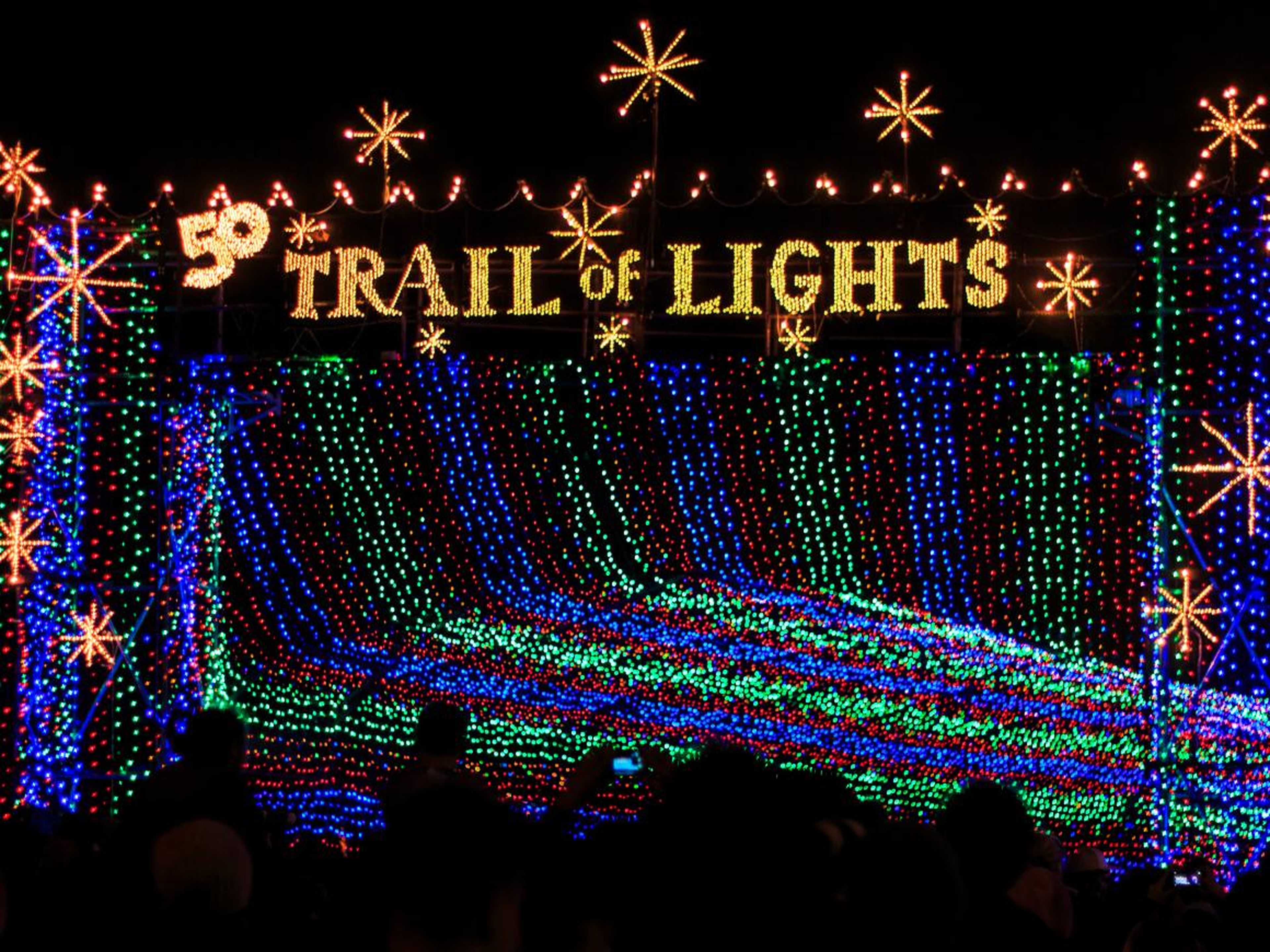 El Zilker Park Trail of Lights en Austin, Texas.