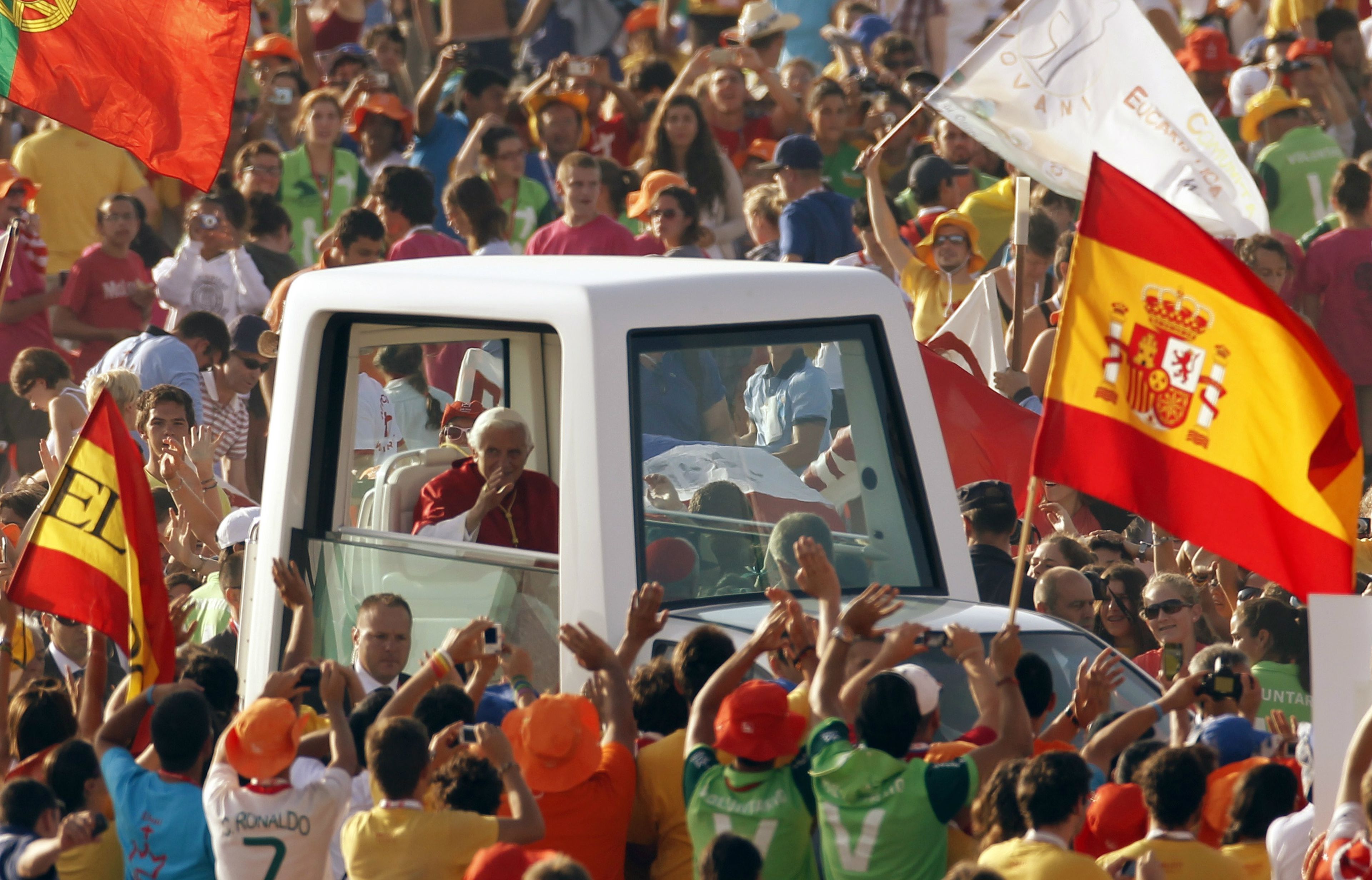 Benedicto XVI en la Jornada Mundial de la Juventud que se celebró en Madrid en 2011.