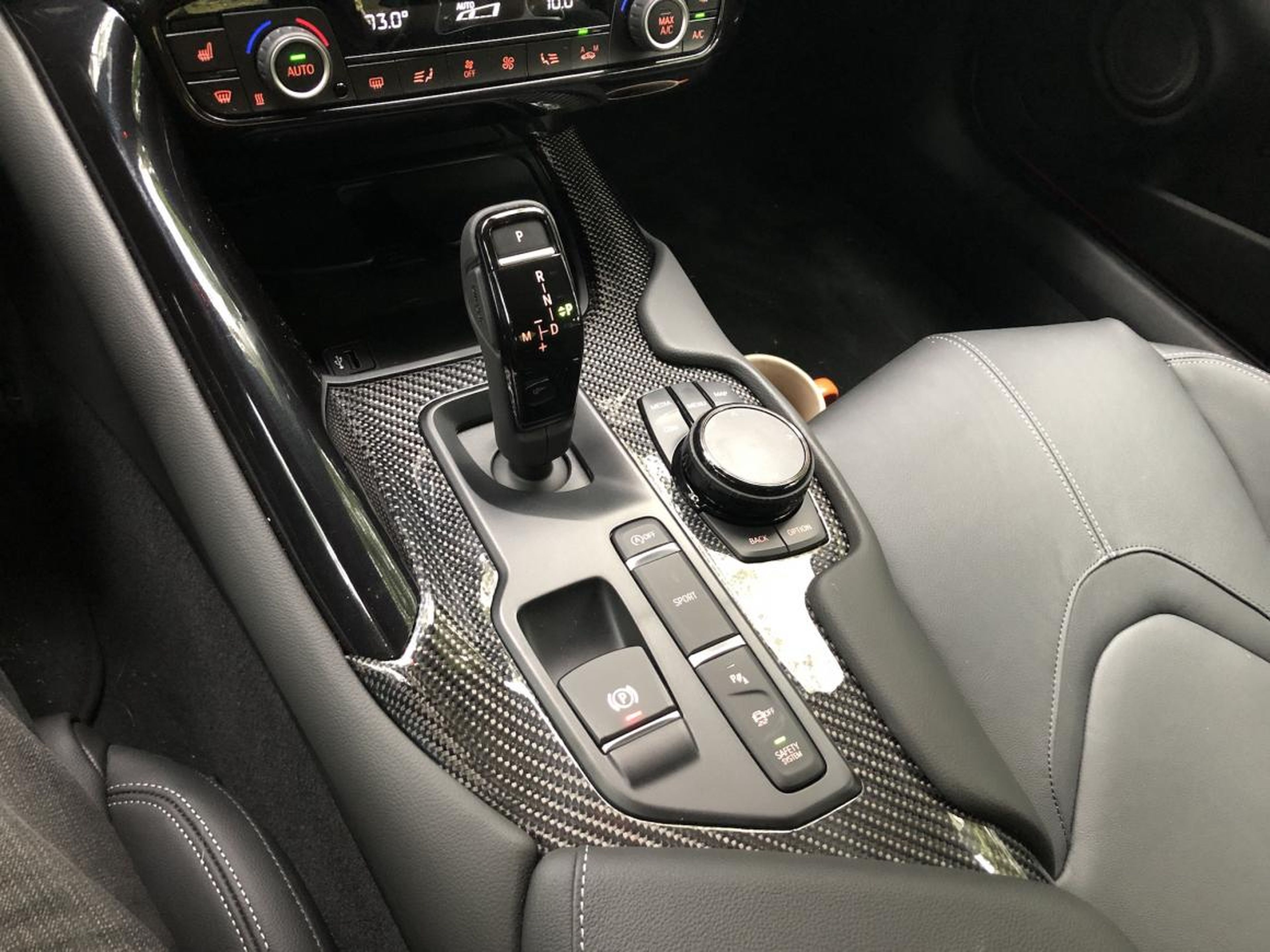 The carbon-fibre is a nice touch, and there isn't too much of it. The eight-speed transmission is a BMW unit, as is the odious toggle shifter. There is, sadly, no available stick-shift. Yet.