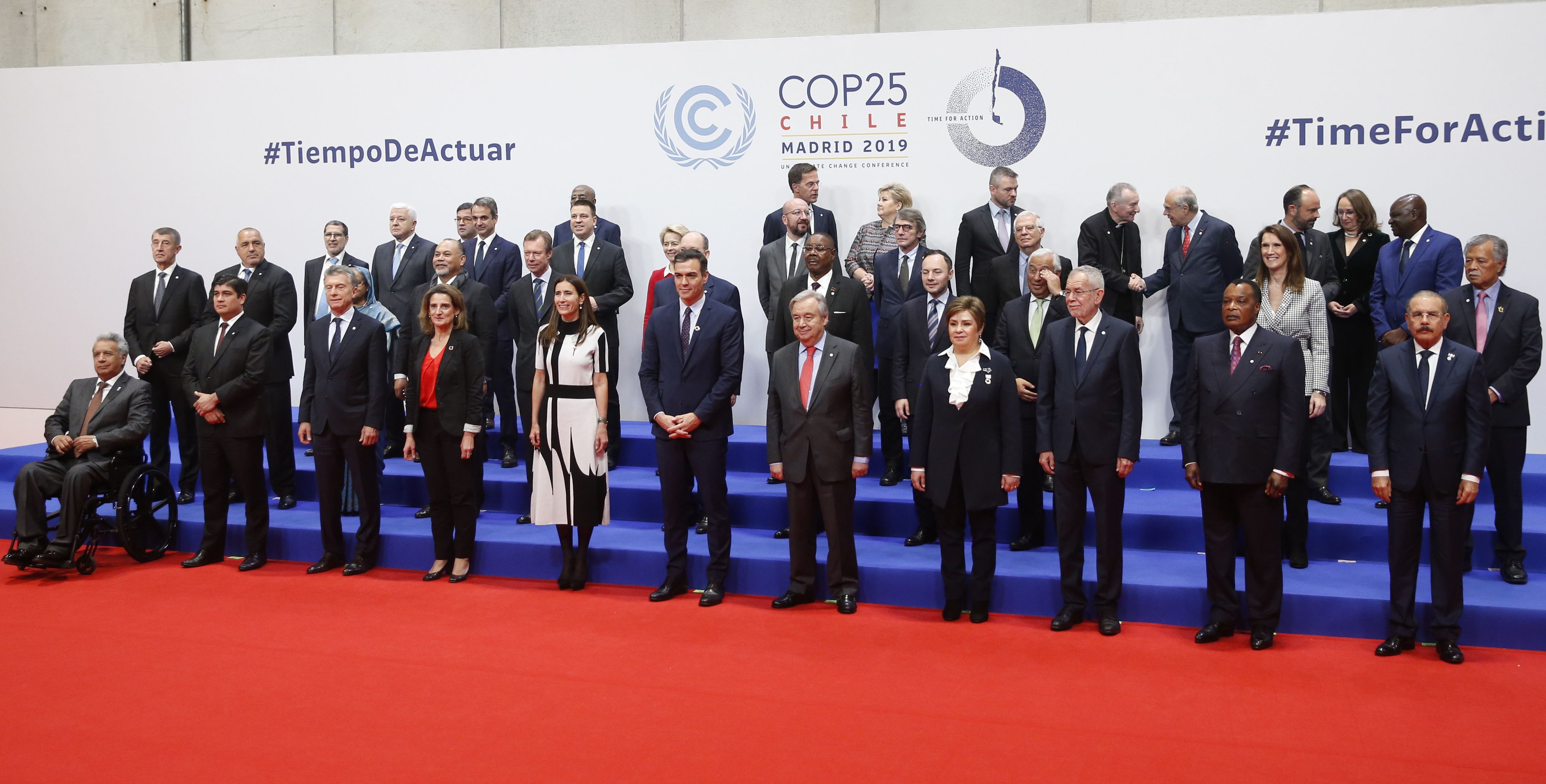 Foto de familia de la inauguración de la COP25