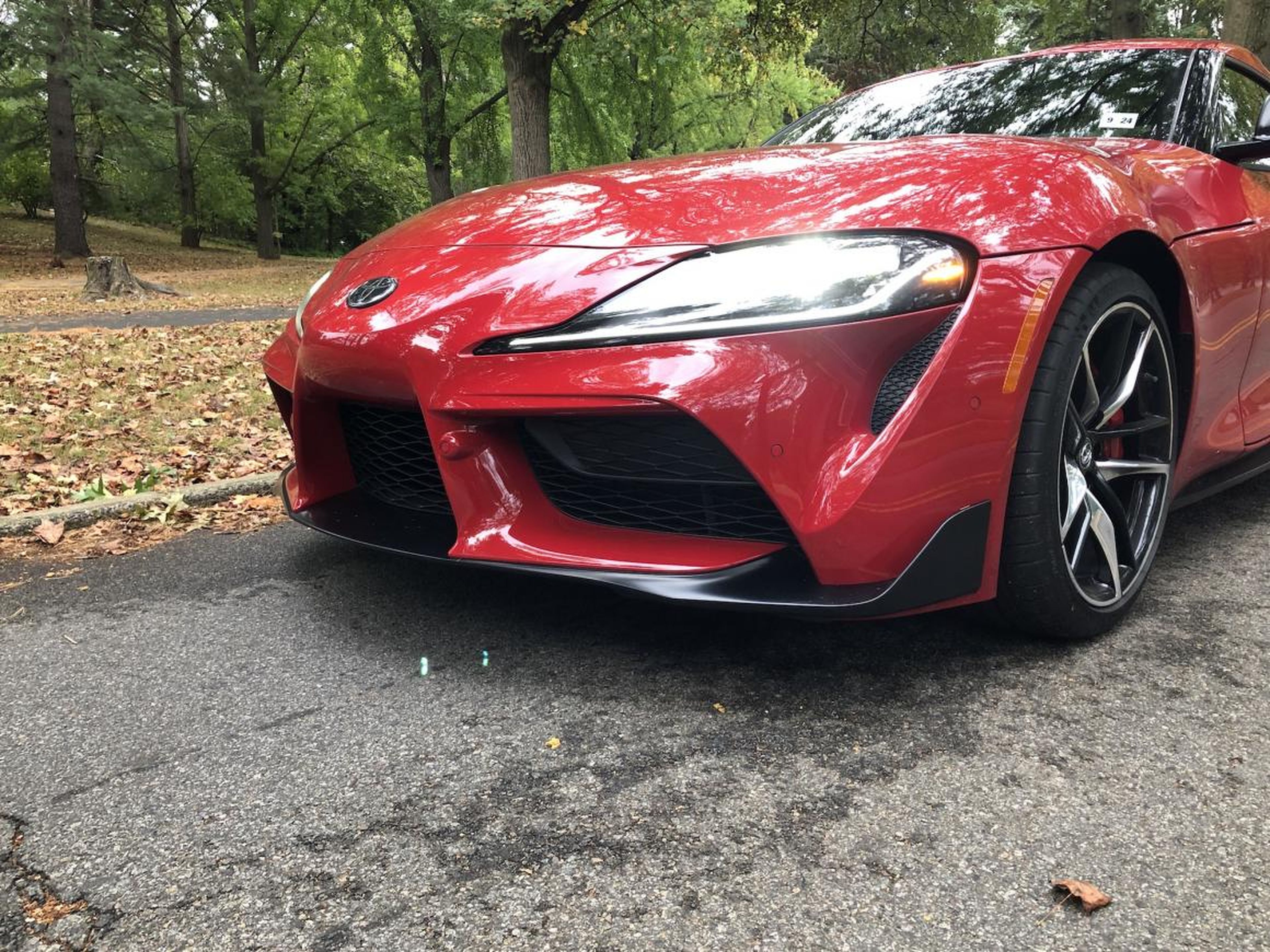 Up front, the aerodynamic tech is unobtrusive, but present. Let's just say that I didn't have to ease the Supra in and out of my driveway for fear of cracking something.