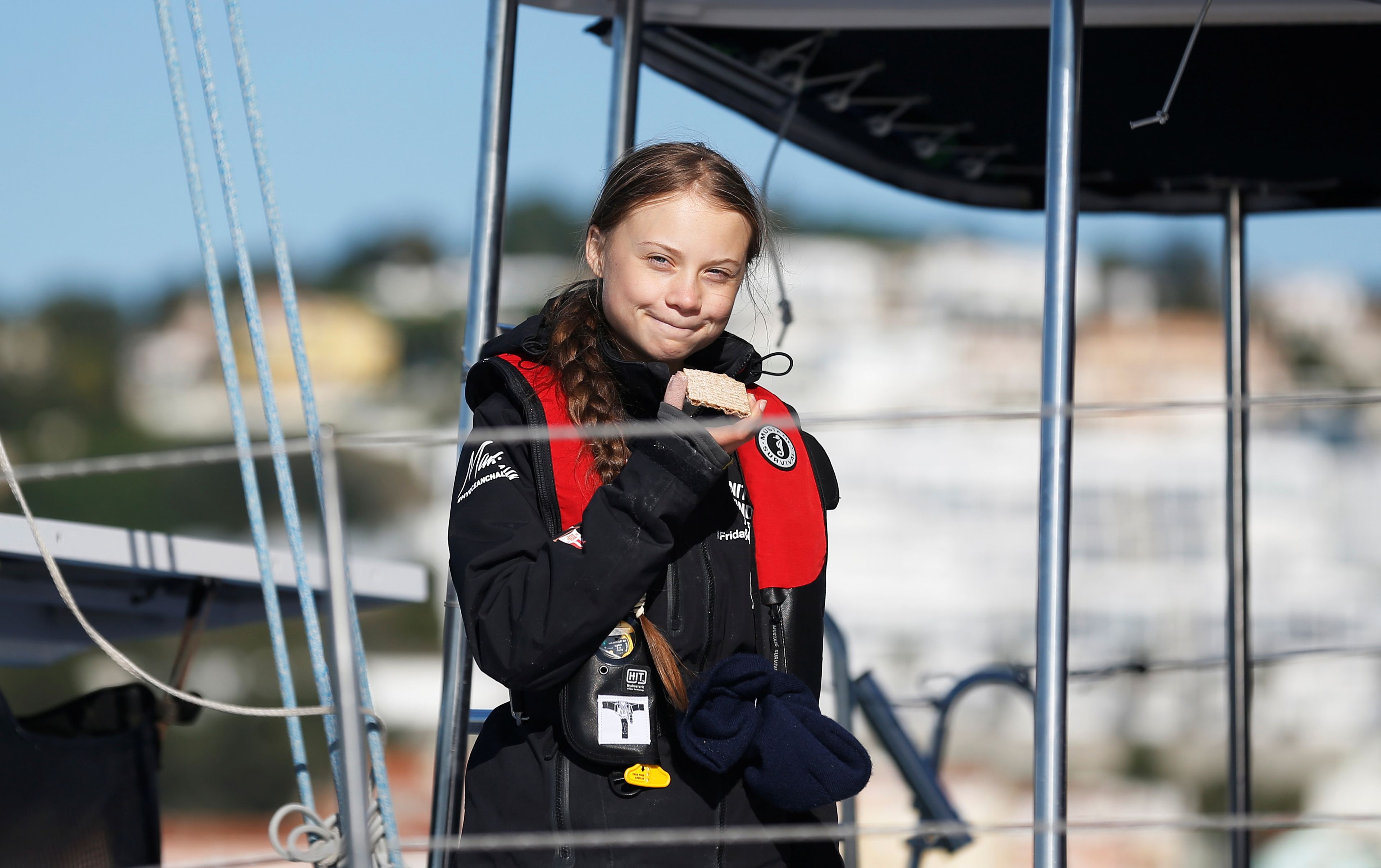 Greta Thunberg llega a Lisboa.