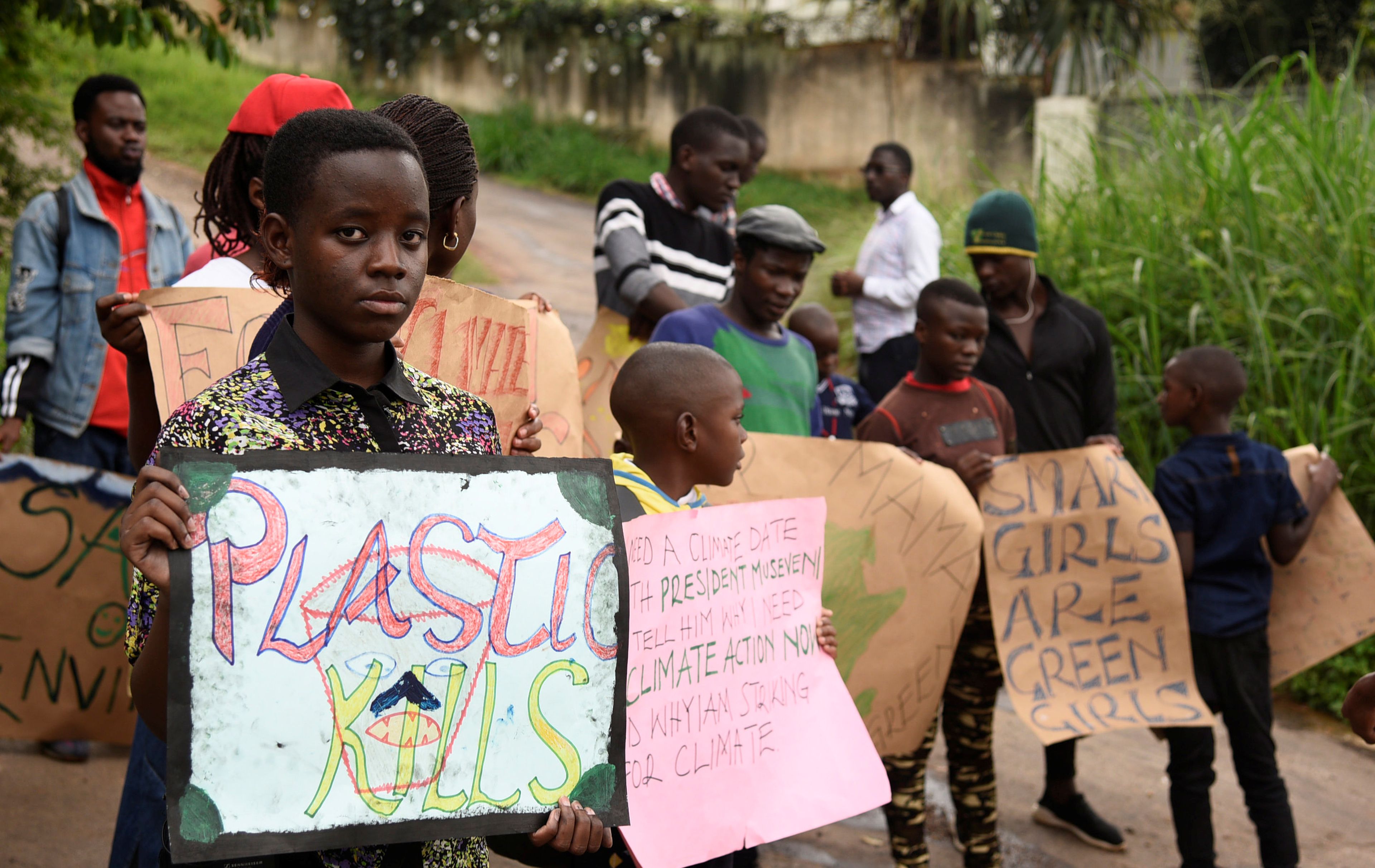 Huelga estudiantil por el clima en Kampala, Uganda.