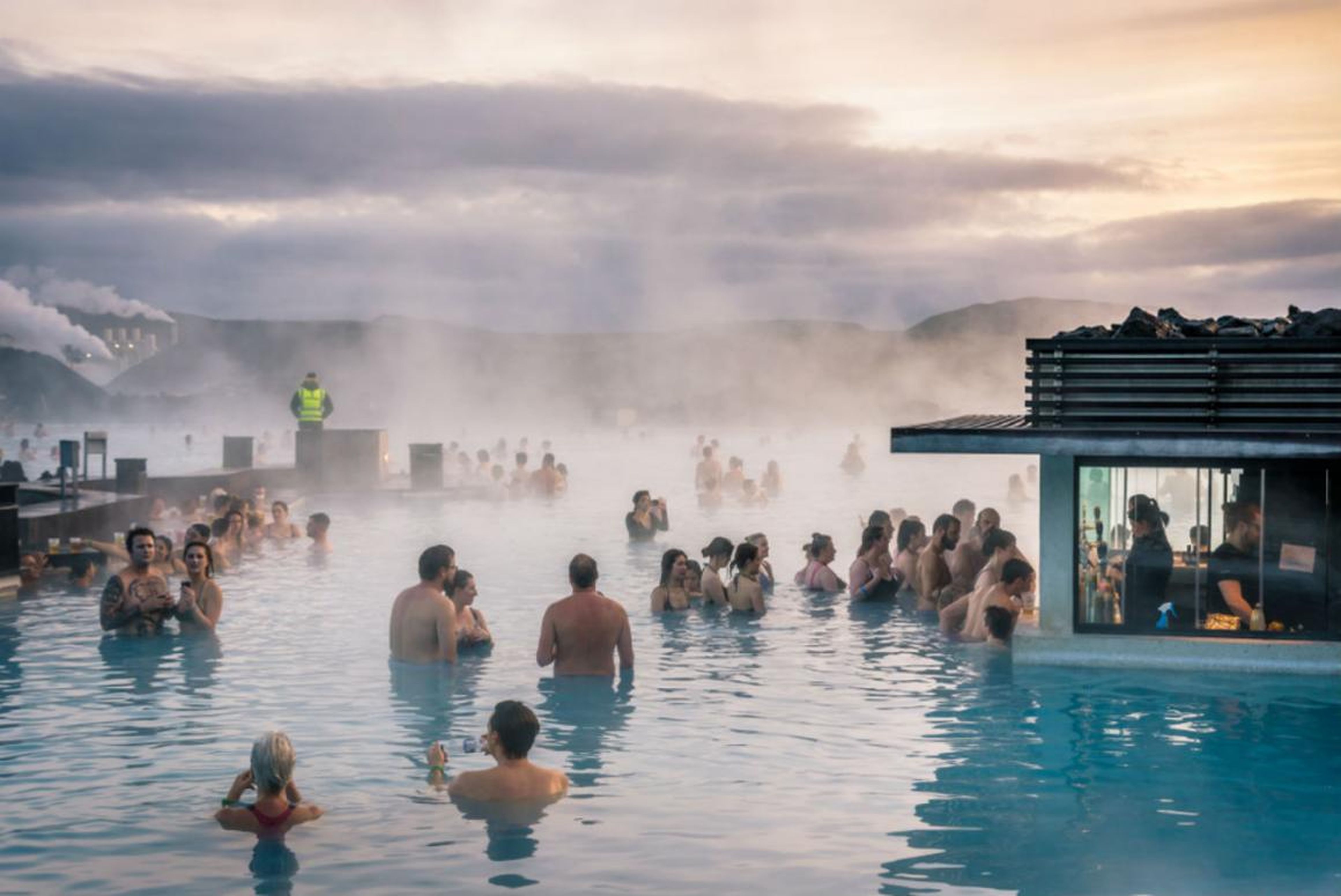 Crowds are common at Iceland's Blue Lagoon.
