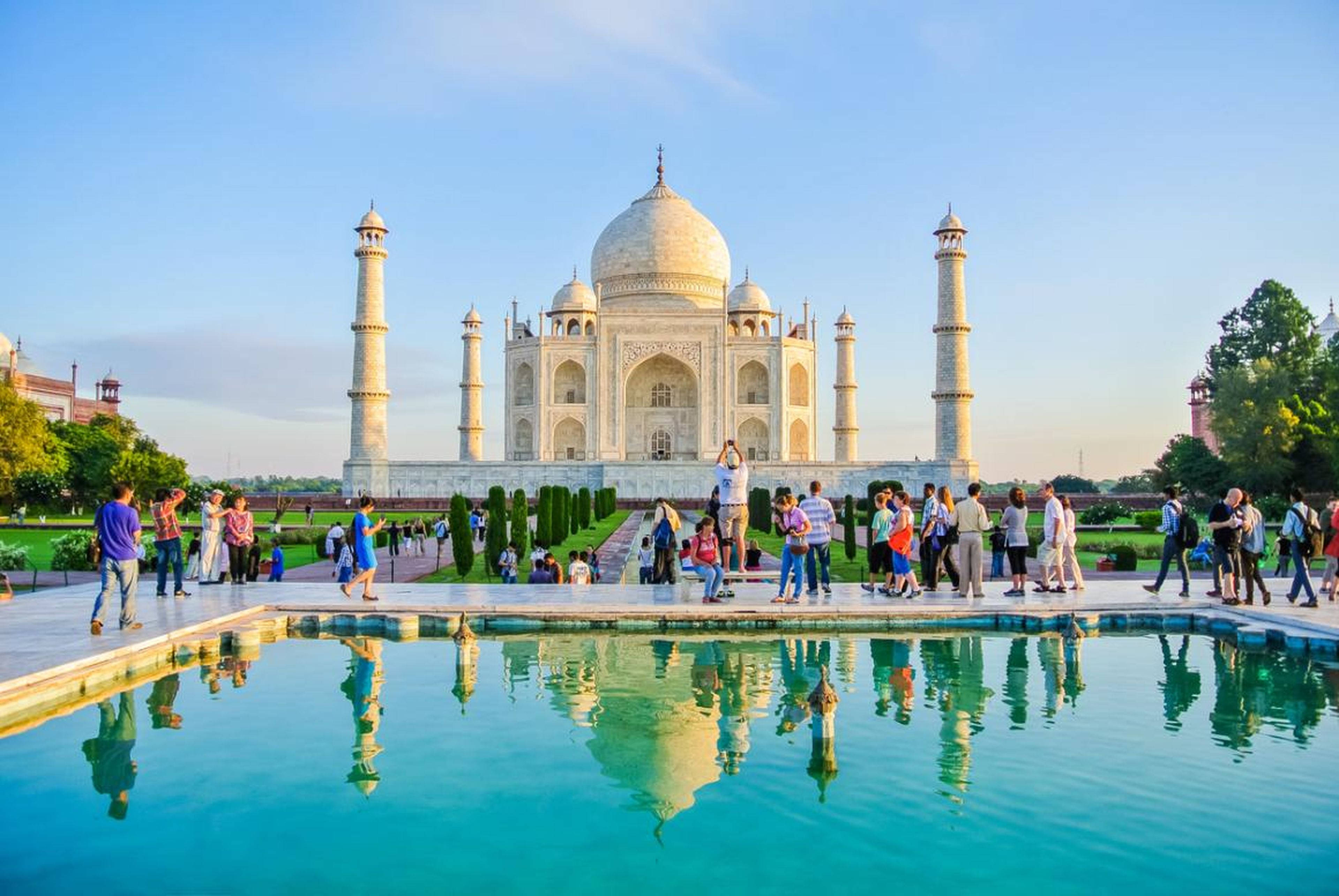 The Taj Mahal is an instantly recognizable symbol of India — and also often surrounded by tourists.