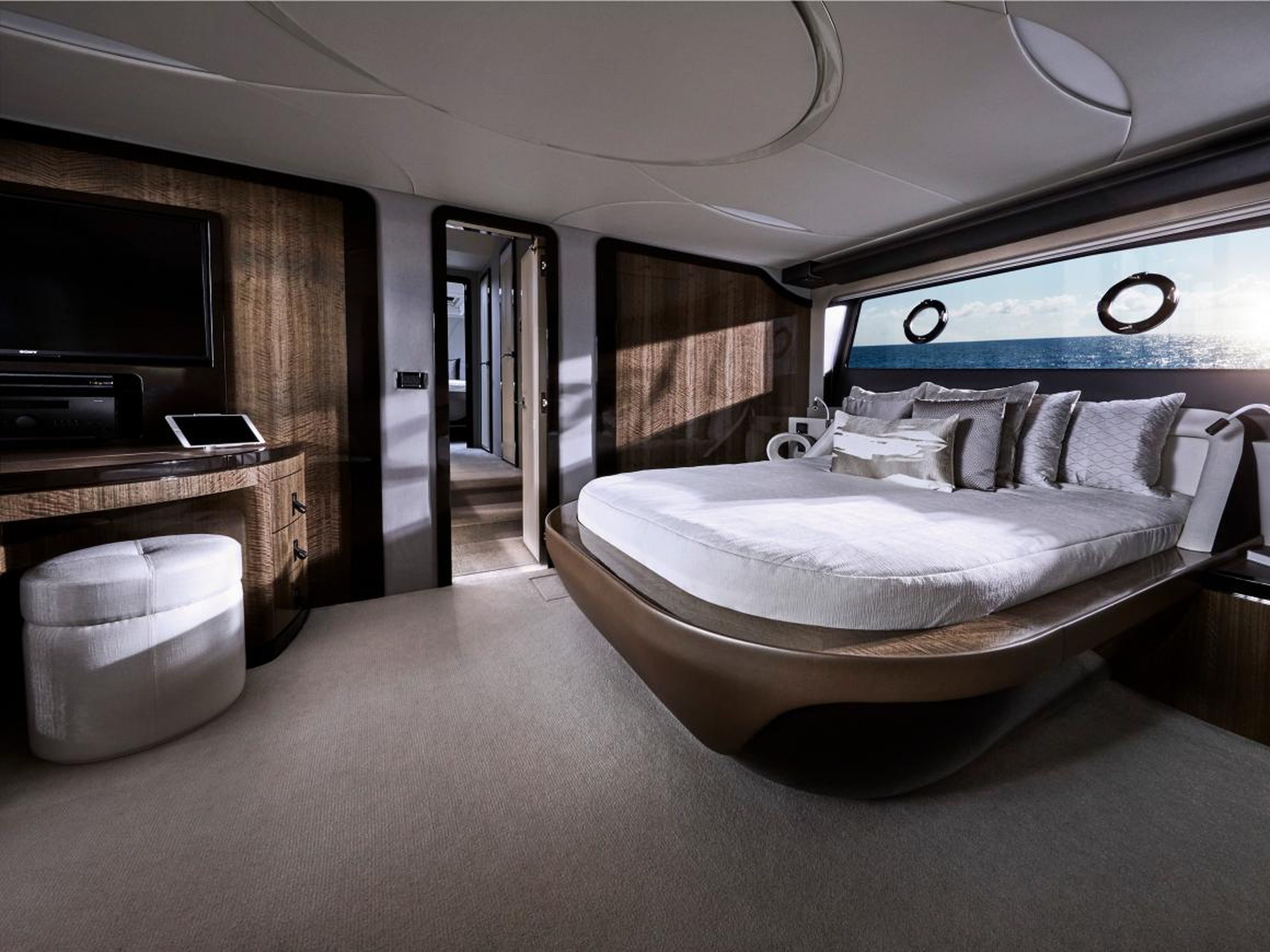 The LY 650 has three staterooms and can sleep a total of six people.