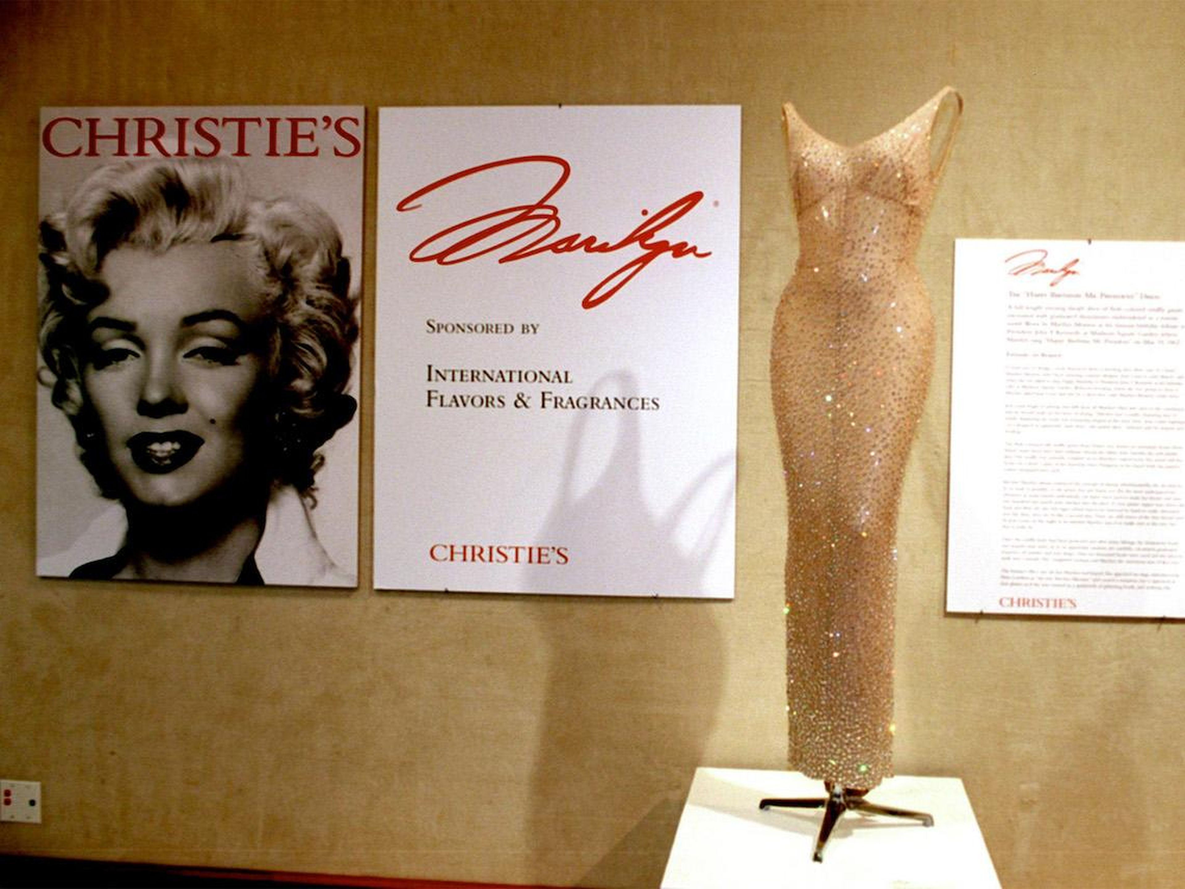El vestido de "Feliz cumpleaños, Sr. Presidente" de Marilyn Monroe.