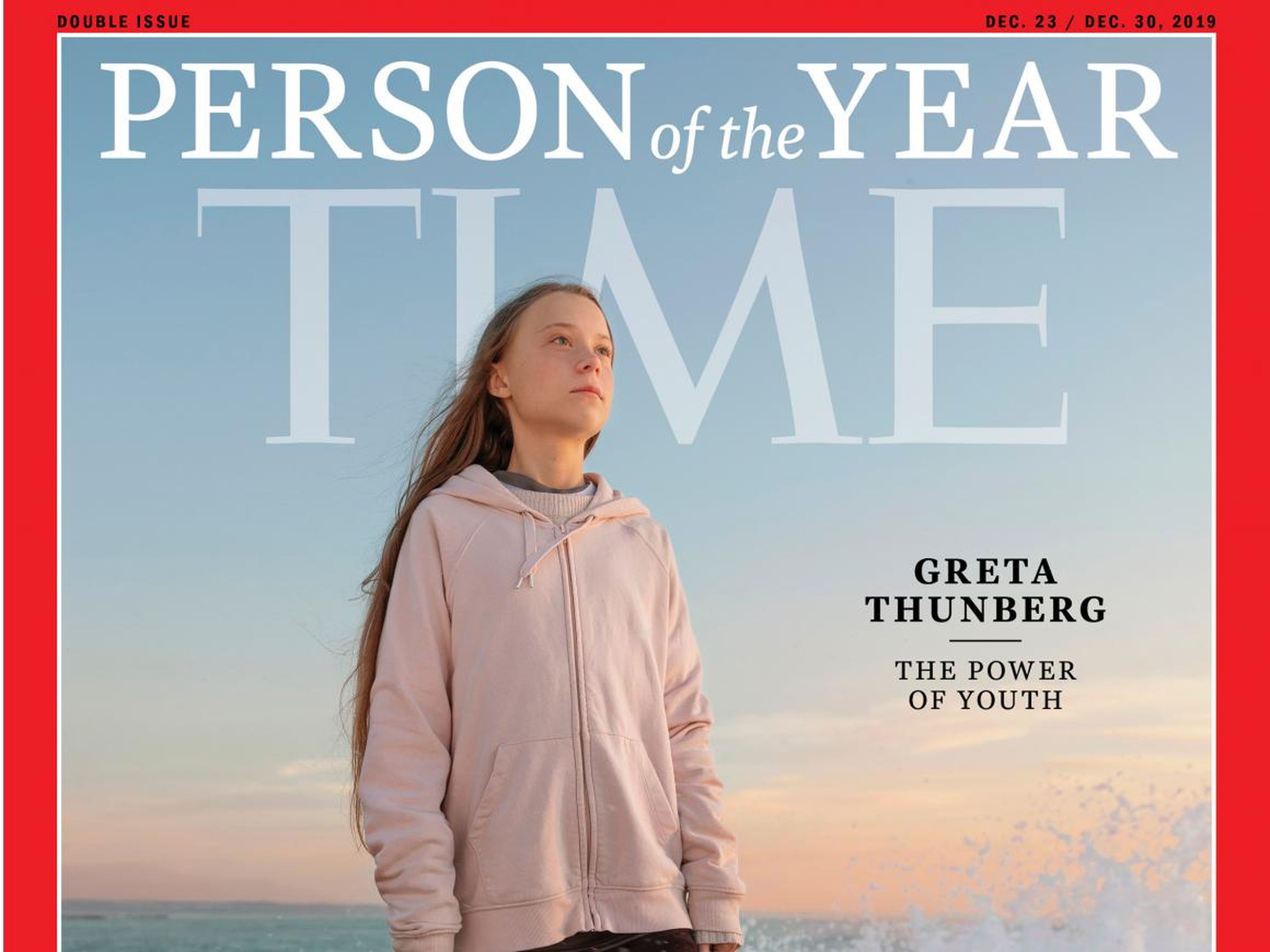 La portada de la revista Time con Greta Thunberg como la persona del año de 2019.