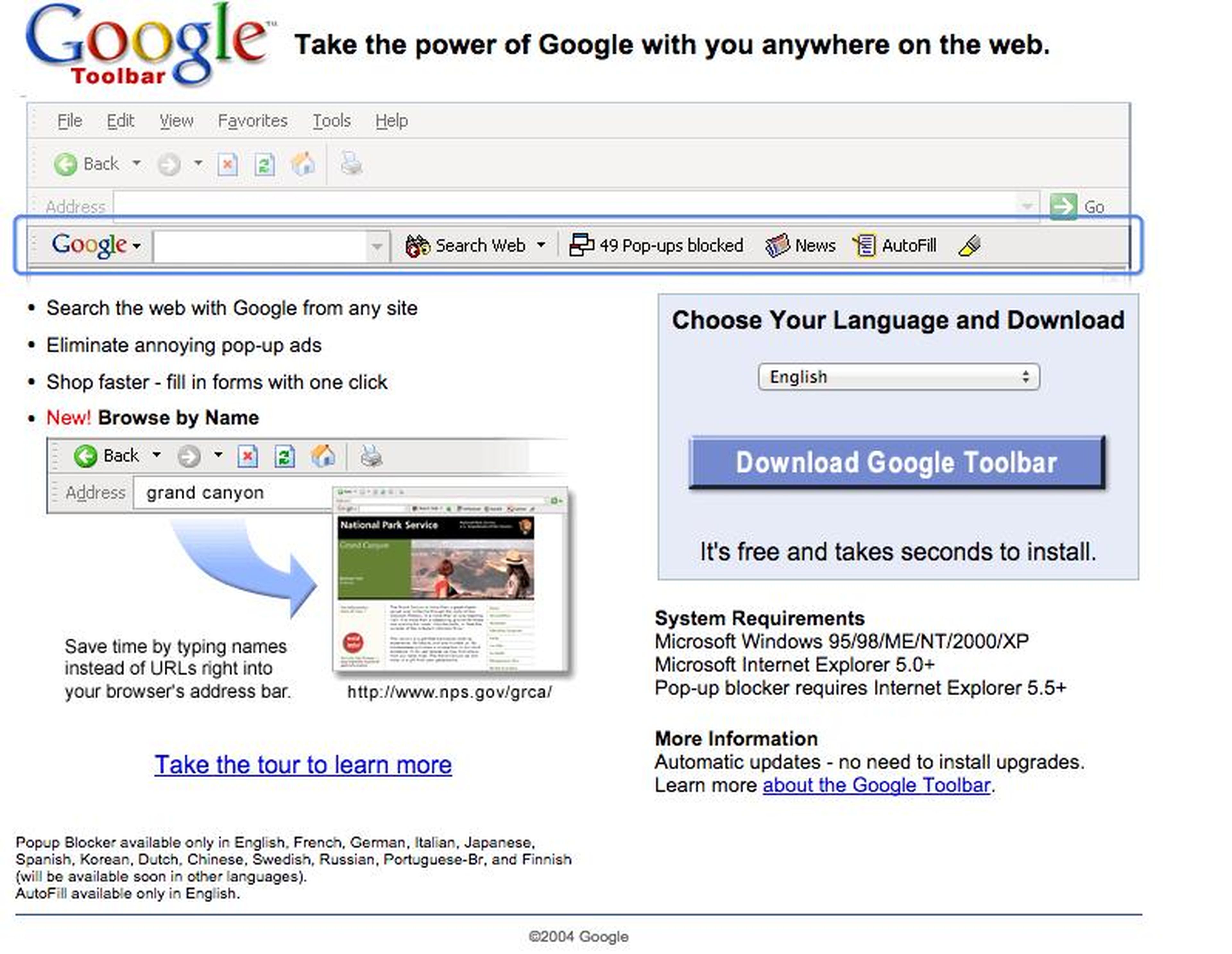 La famosa barra de búsqueda para navegadores de Google.