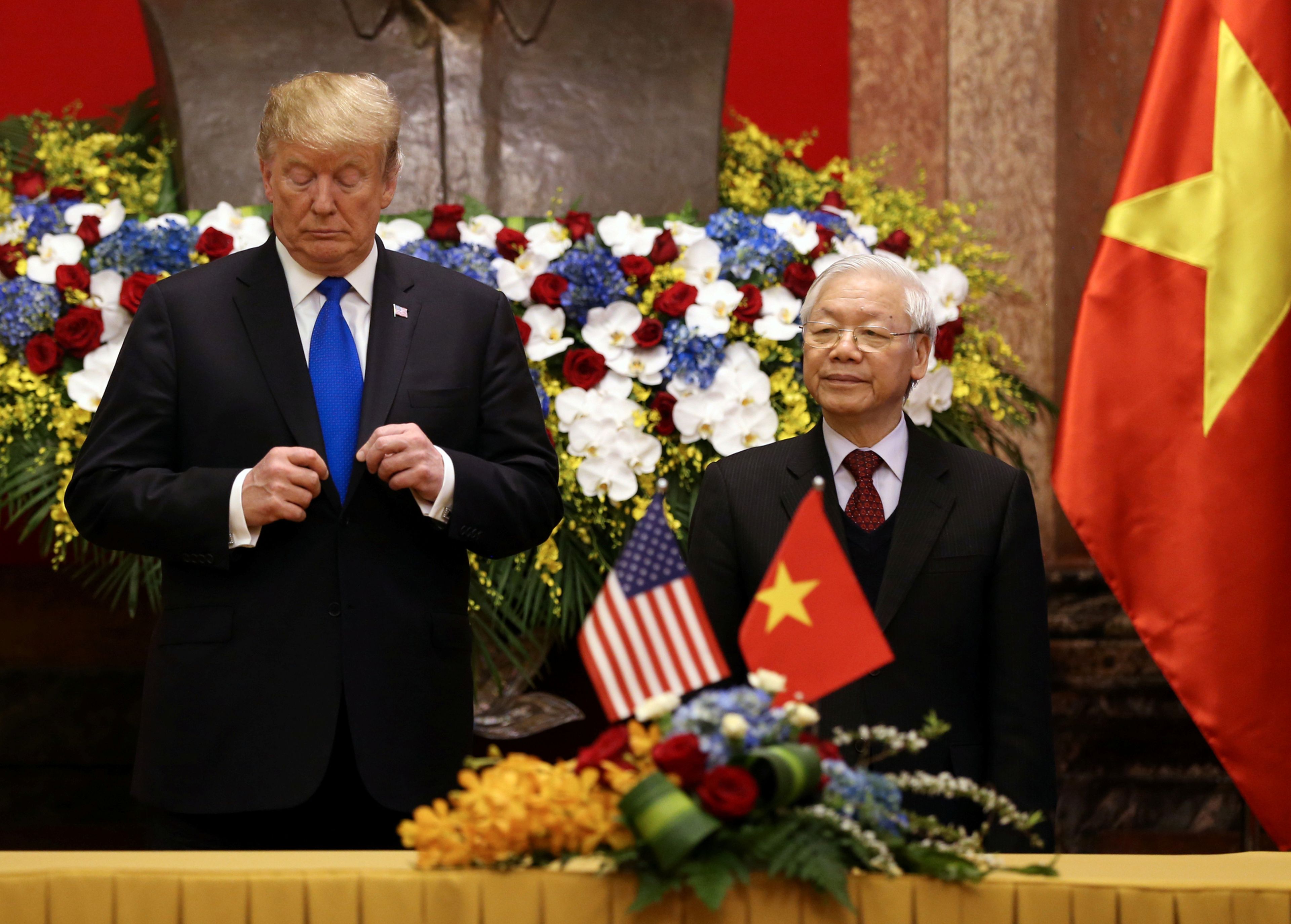 El presidente de EE.UU., Donald Trump, y su homólogo vietnamita Nguyễn Phú Trọng