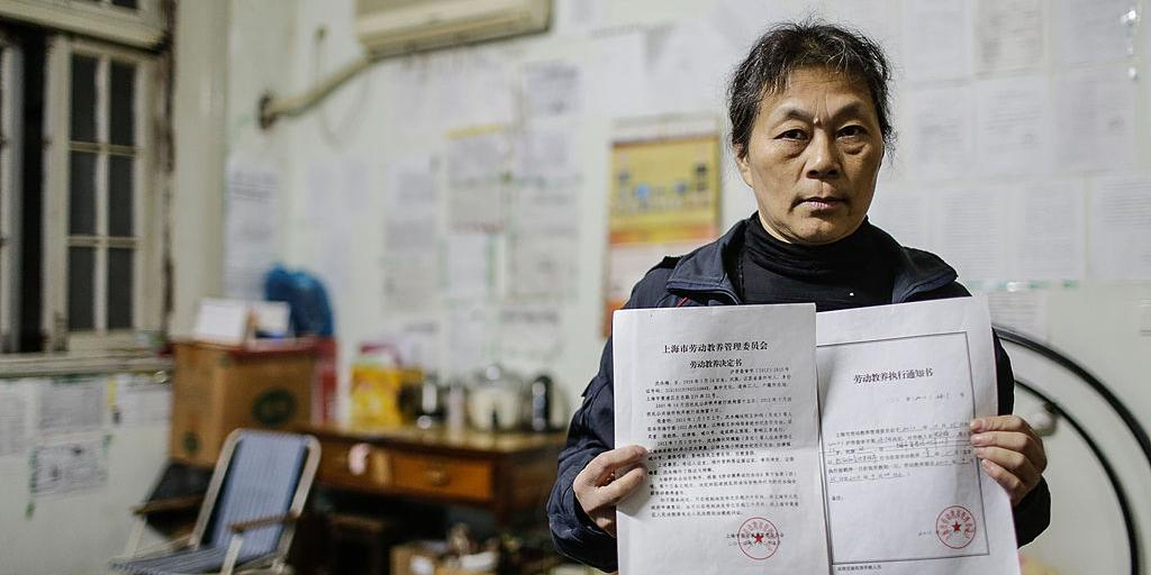 Shen Yongmei, un antiguo prisionero de un campo de trabajo, en Shanghái, China, en noviembre de 2013. No se habla de ella en esta historia.