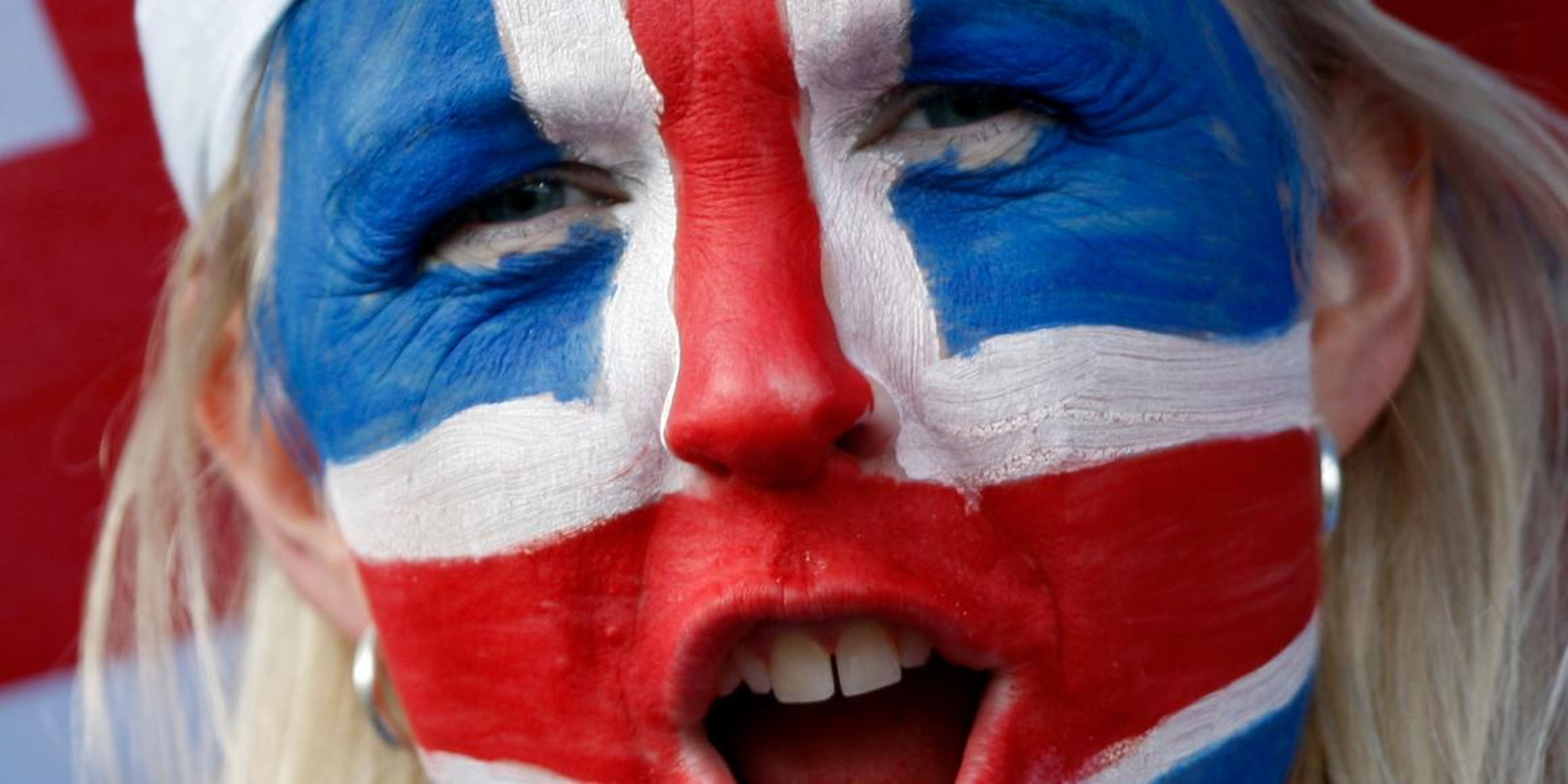 A supporter of Iceland is seen prior to the 1st round Women's Euro 2009 soccer match between Germany and Iceland in Tampere, Finland, Sunday, Aug. 30, 2009. The Women's European soccer championships take place in Finland from Aug. 23 to Sept. 10, 2009.