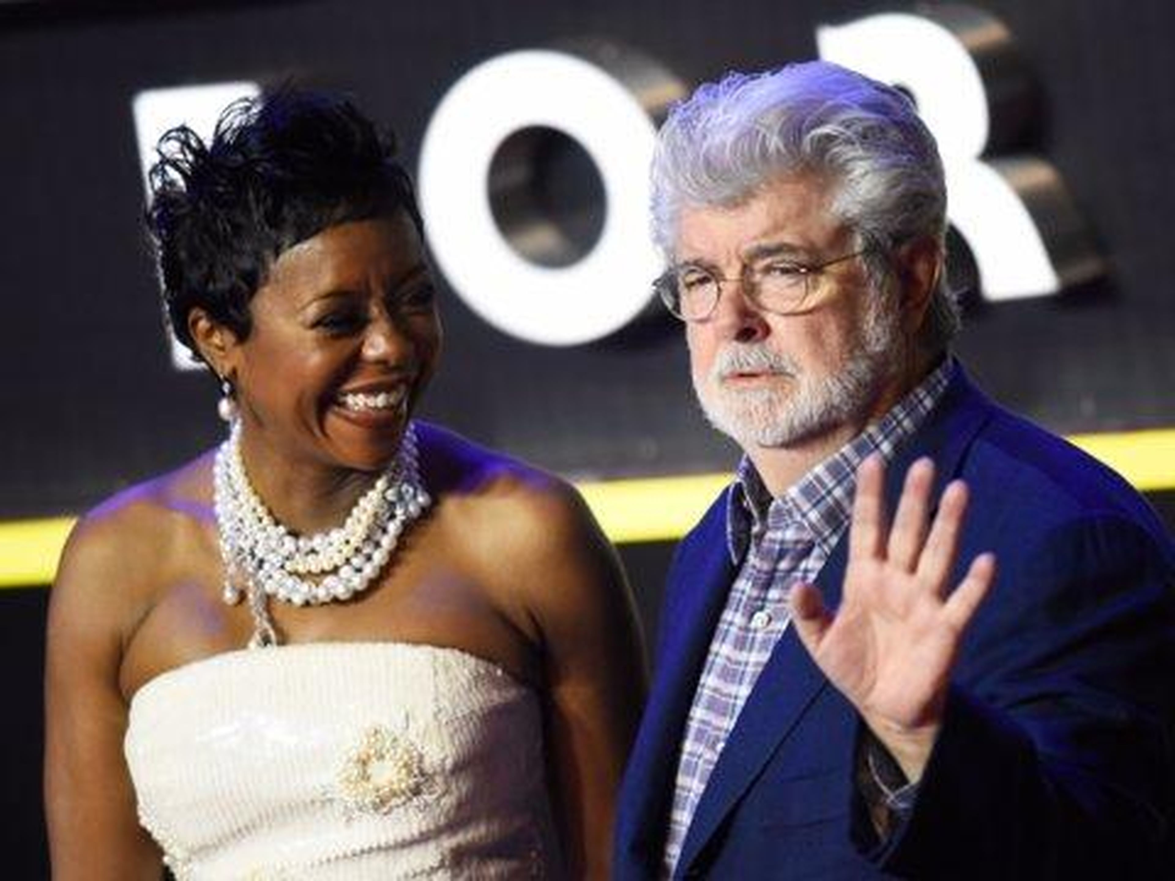 George Lucas con su esposa Mellody Hobson.