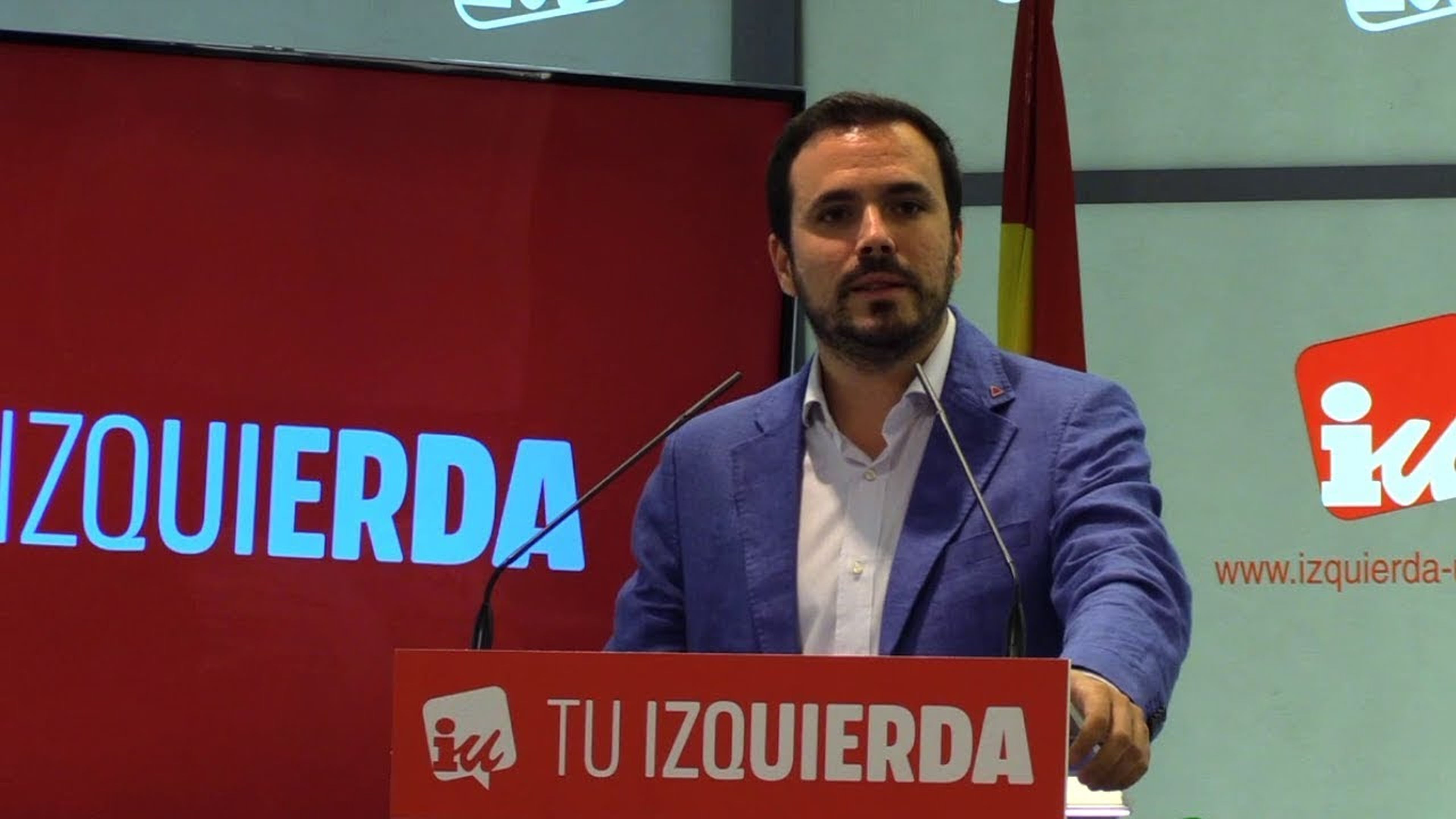 Alberto Garzón en un mitin de Izquierda Unida.