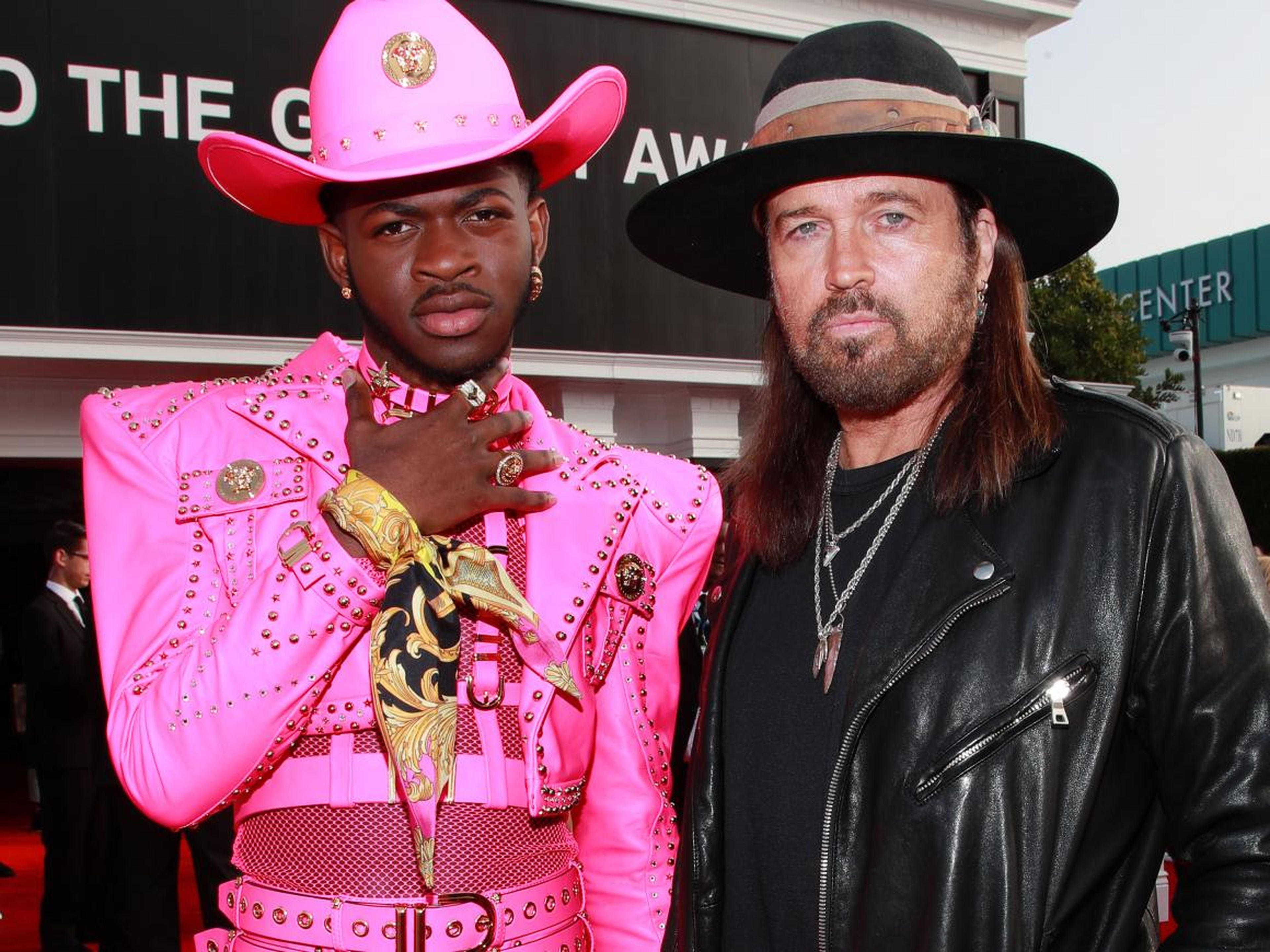 Lil Nas X and Billie Ray Cyrus at the 62nd Grammy Awards.