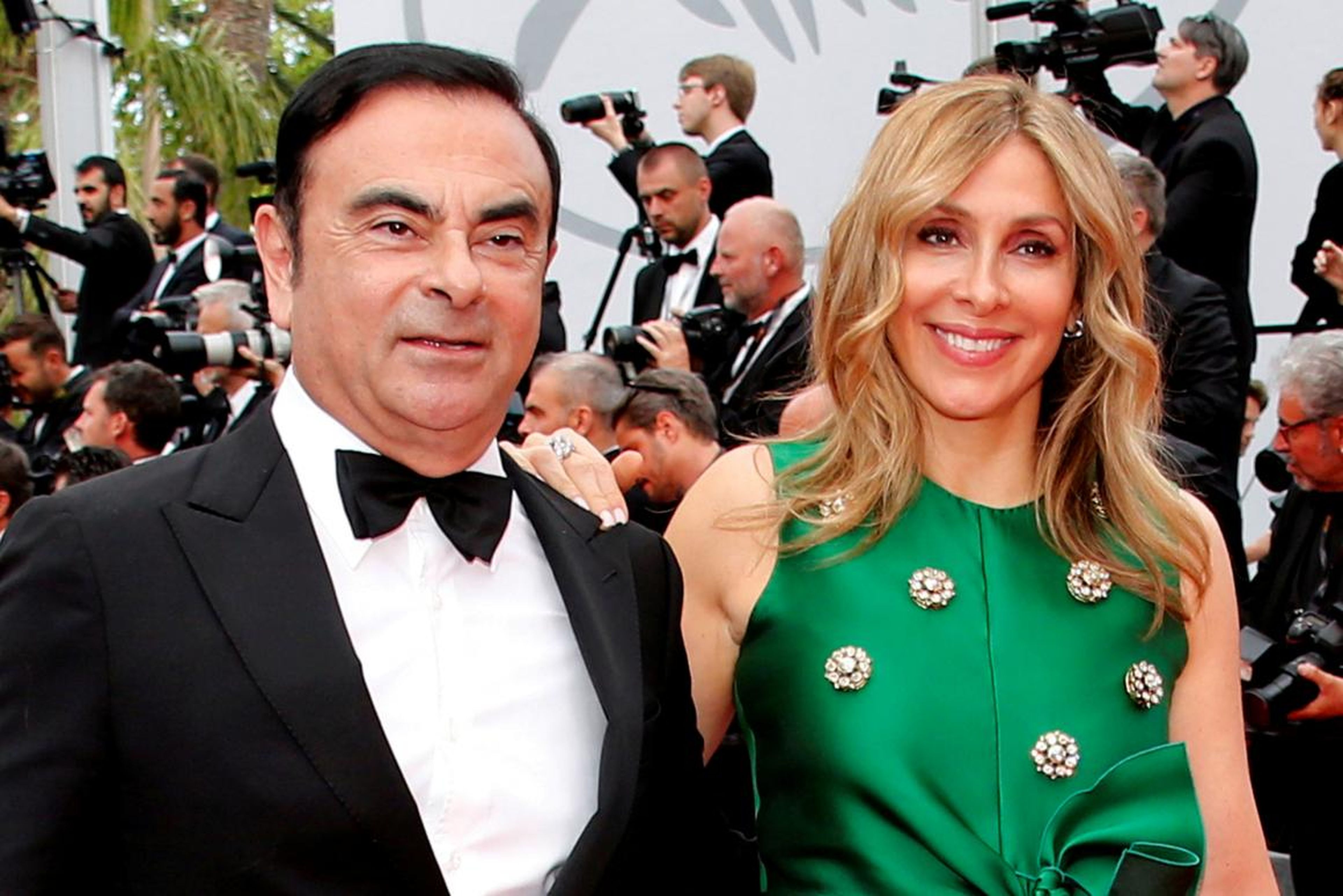 Carlos Ghosn, Chairman and CEO of the Renault-Nissan Alliance, and his wife Carole pose. Picture taken May 26, 2017.