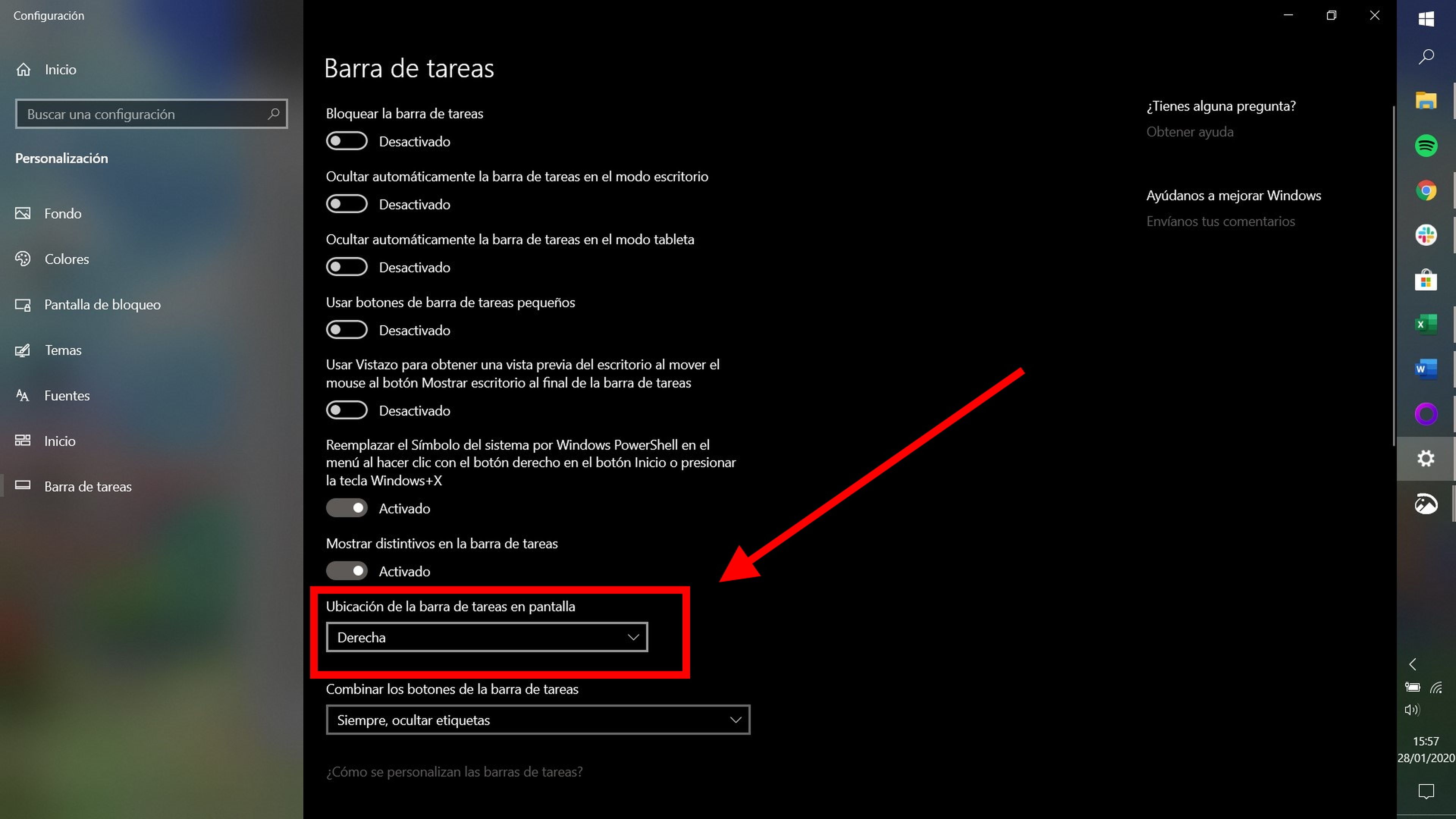 Cómo ocultar la barra de tareas de Windows 10