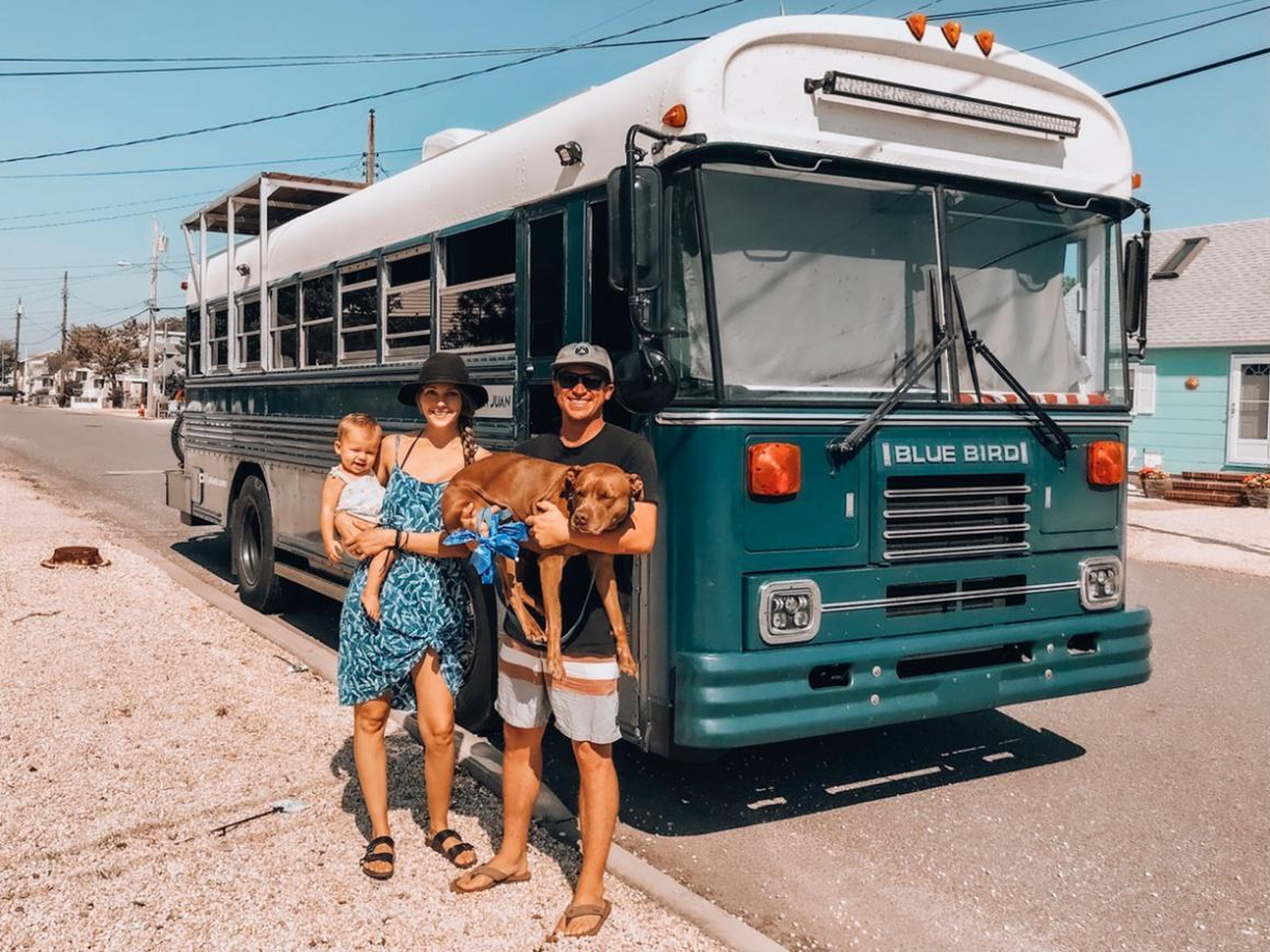 A family of four converted a decommissioned Air Force bus into an RV to live in — see inside