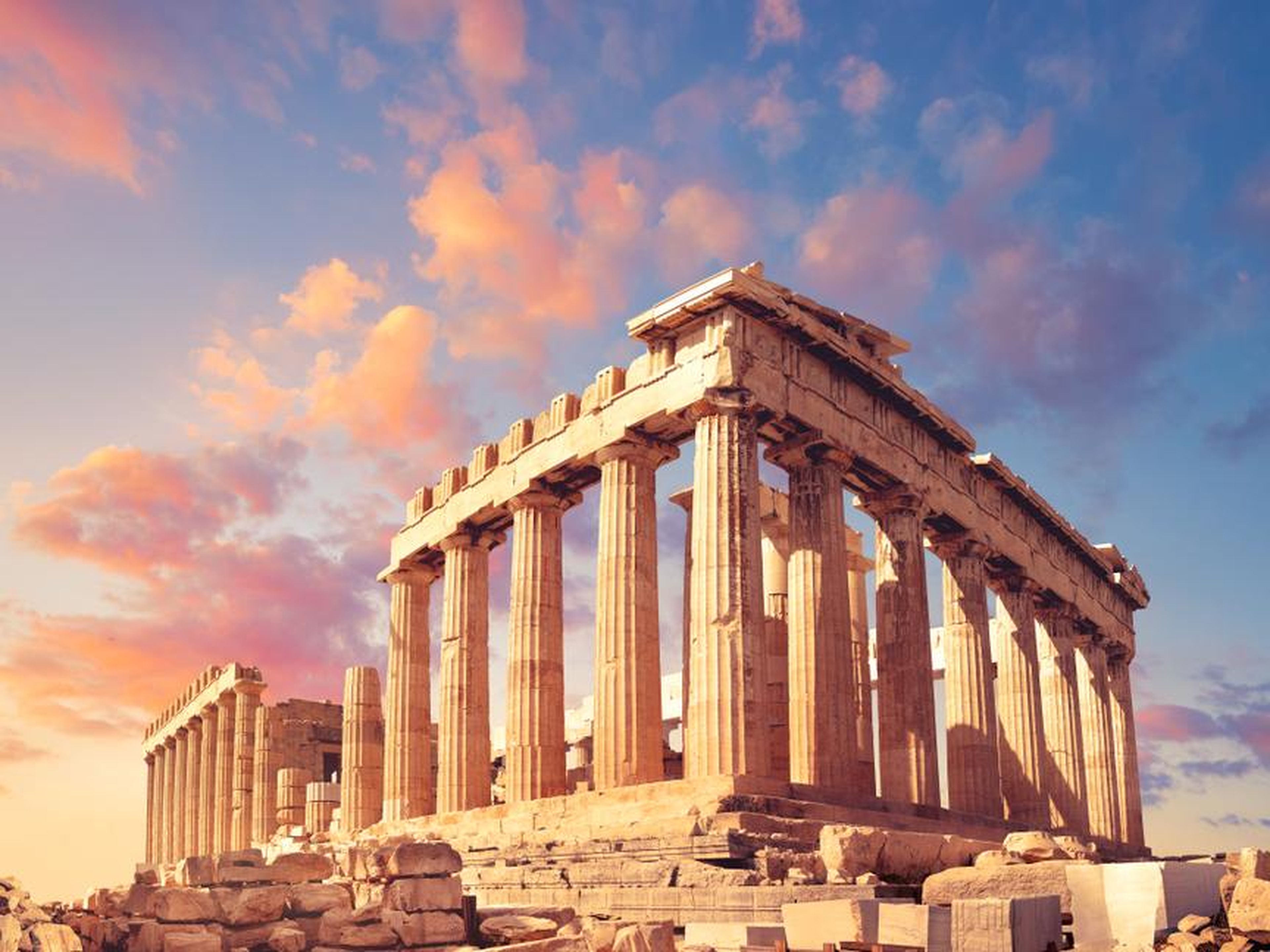 Templo del Partenón, parte del Acrópolis en Atenas, Grecia.
