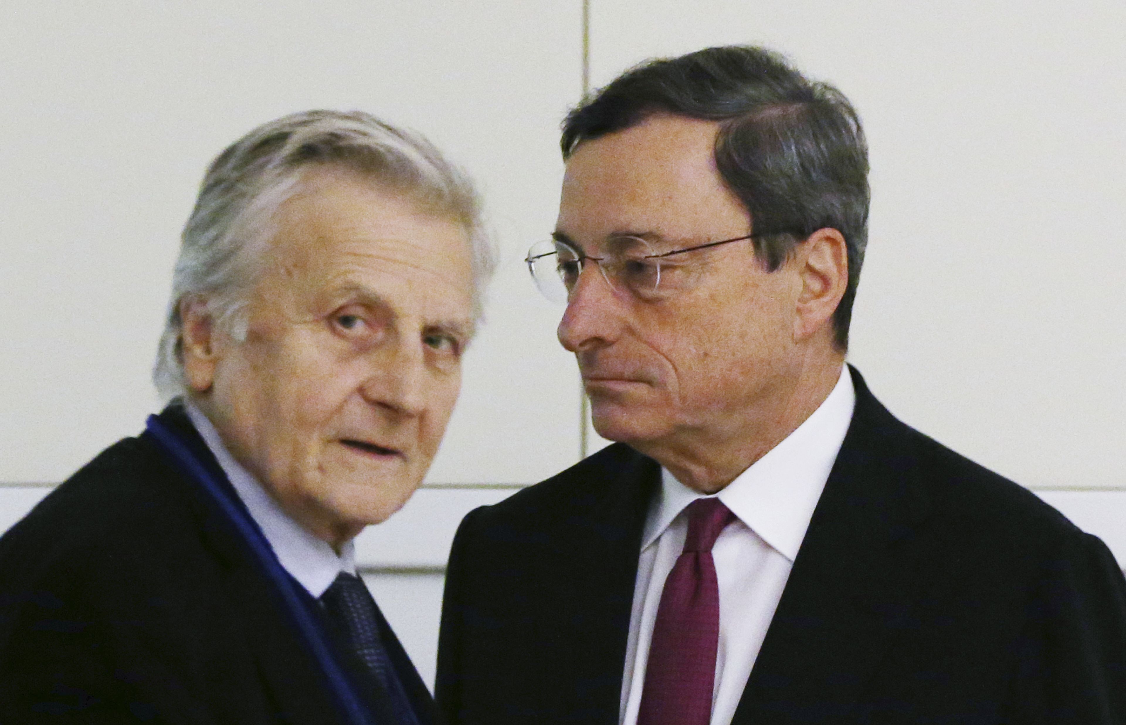 Jean Claude Trichet y Mario Draghi.