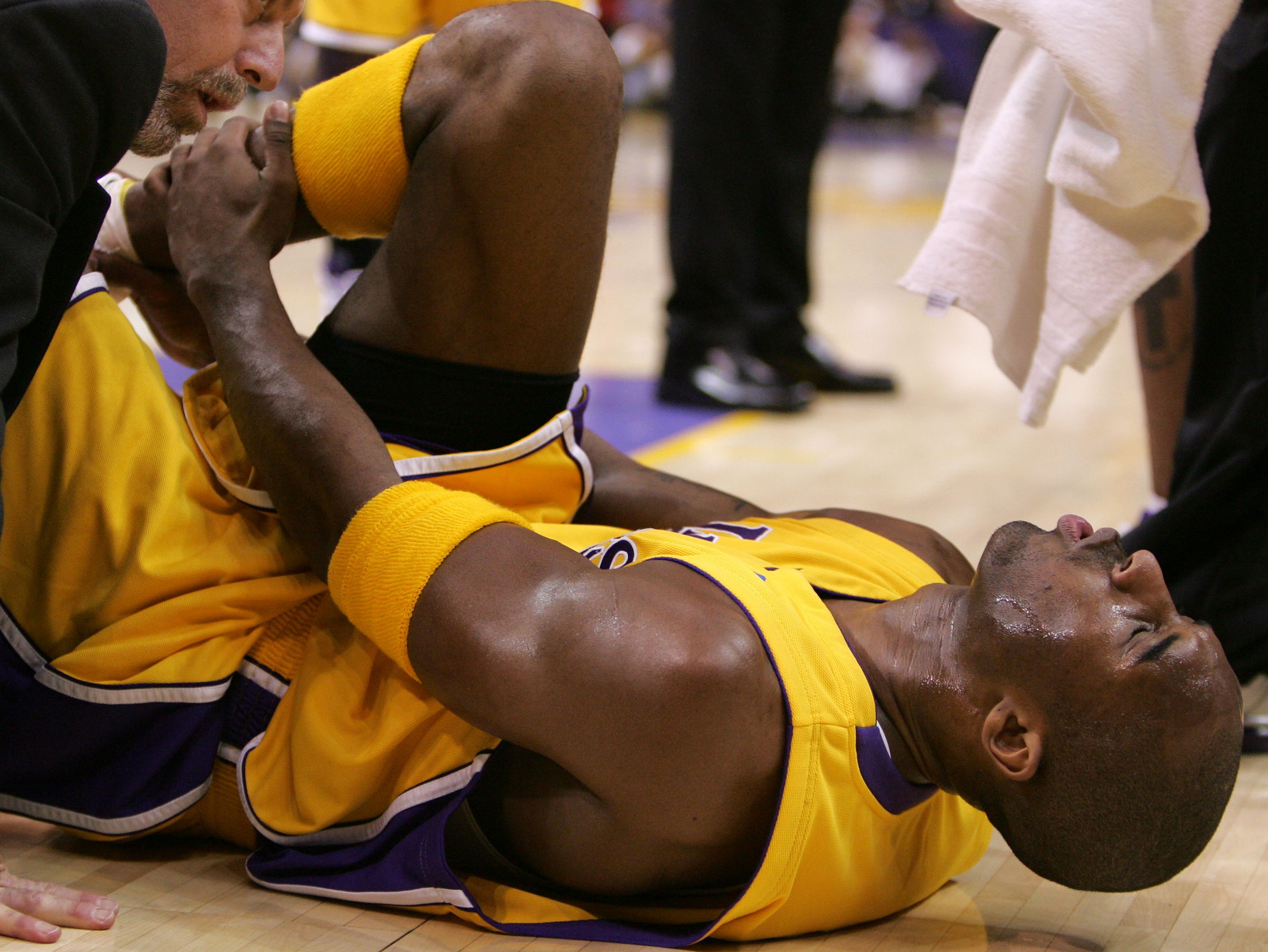 Kobe Bryant, lesionado en 2013.
