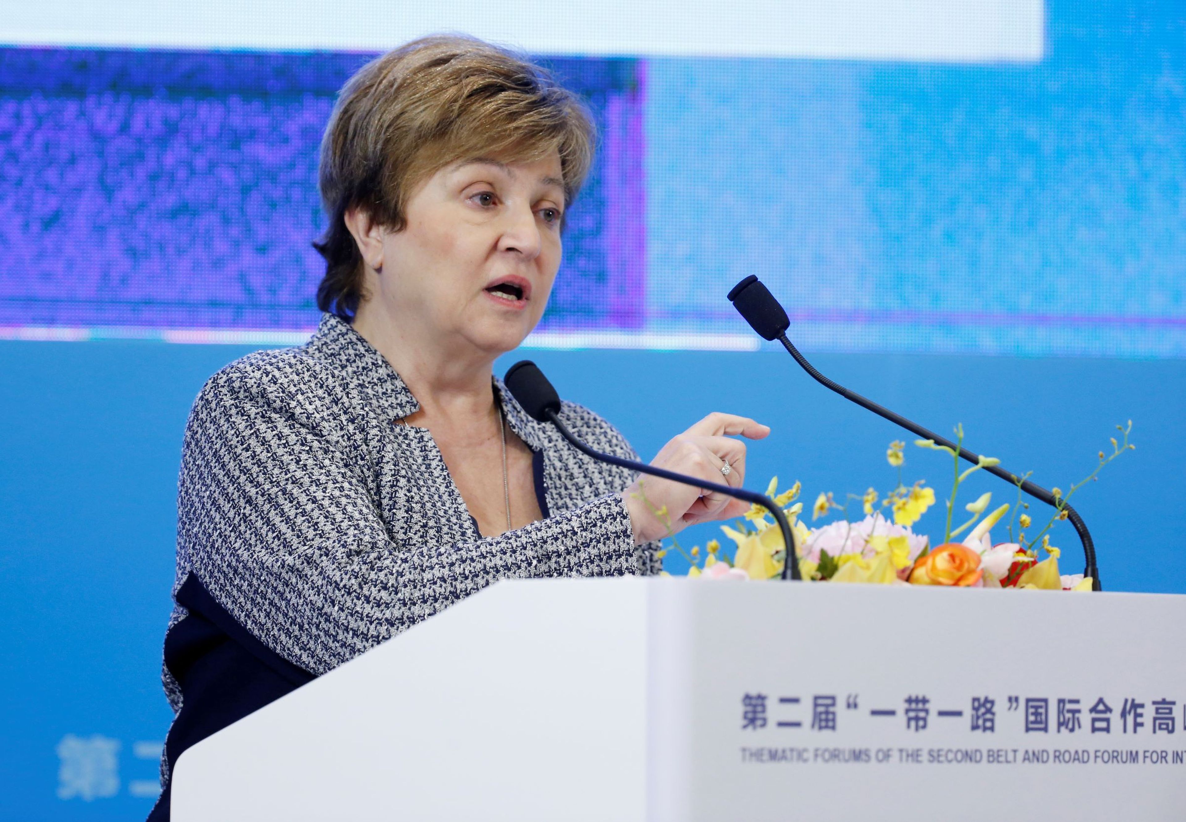 Kristalina Georgieva, directora del FMI, durante un evento en Beijing