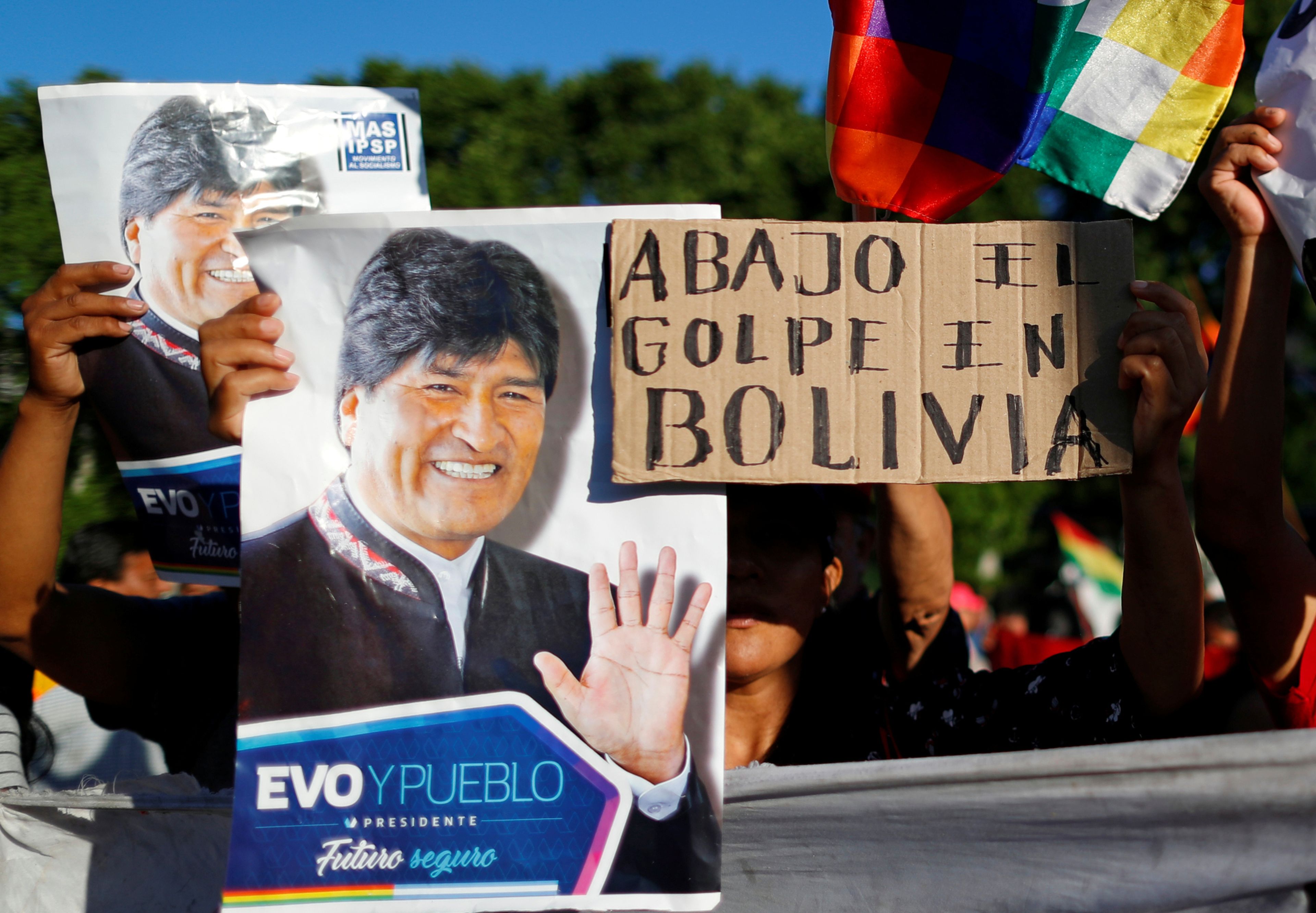 Manifestación de apoyo a Evo Morales en Buenos Aires