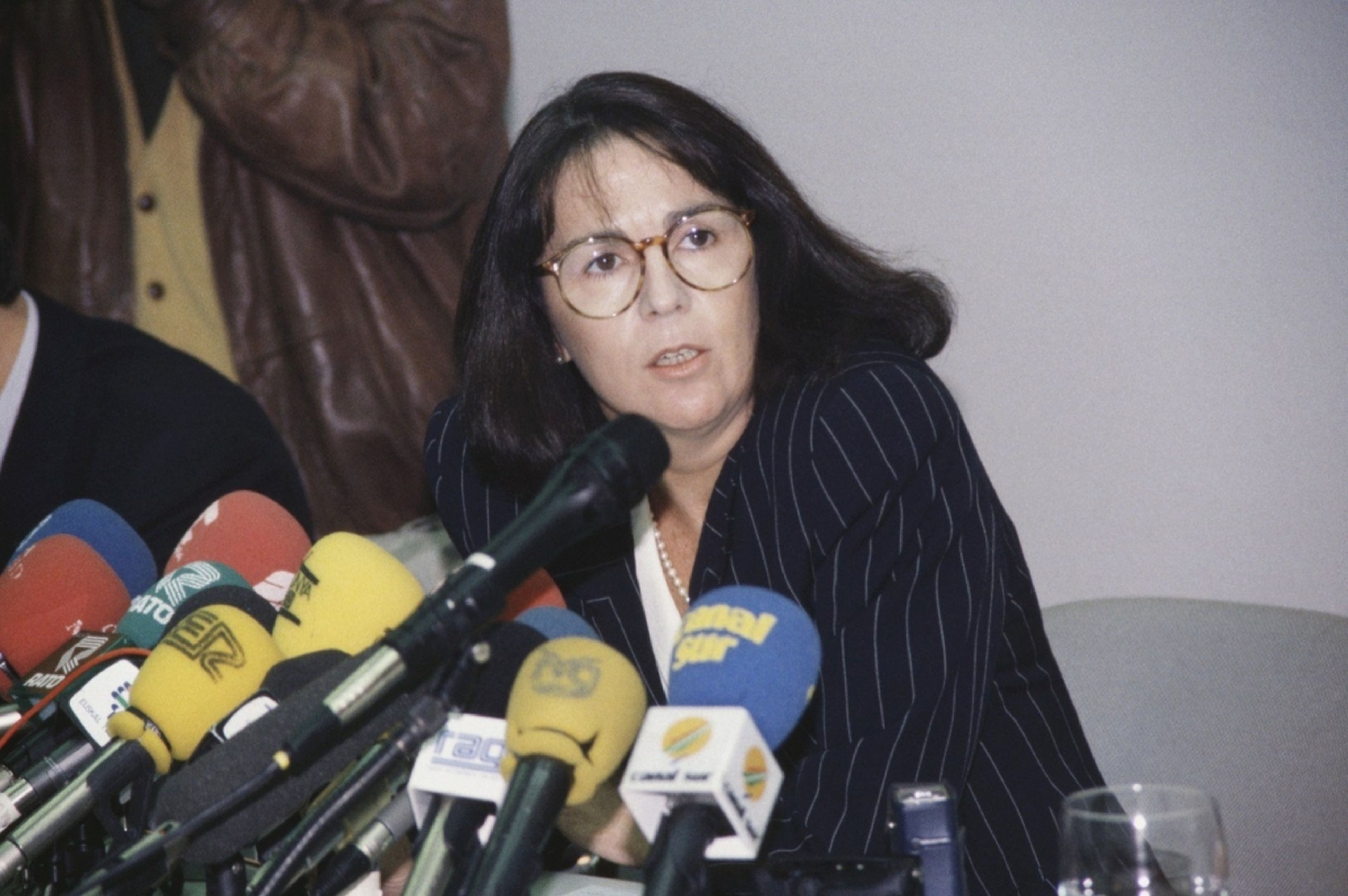 La ministra portavoz Rosa Conde, en la rueda de prensa posterior a un Consejo de Ministros.